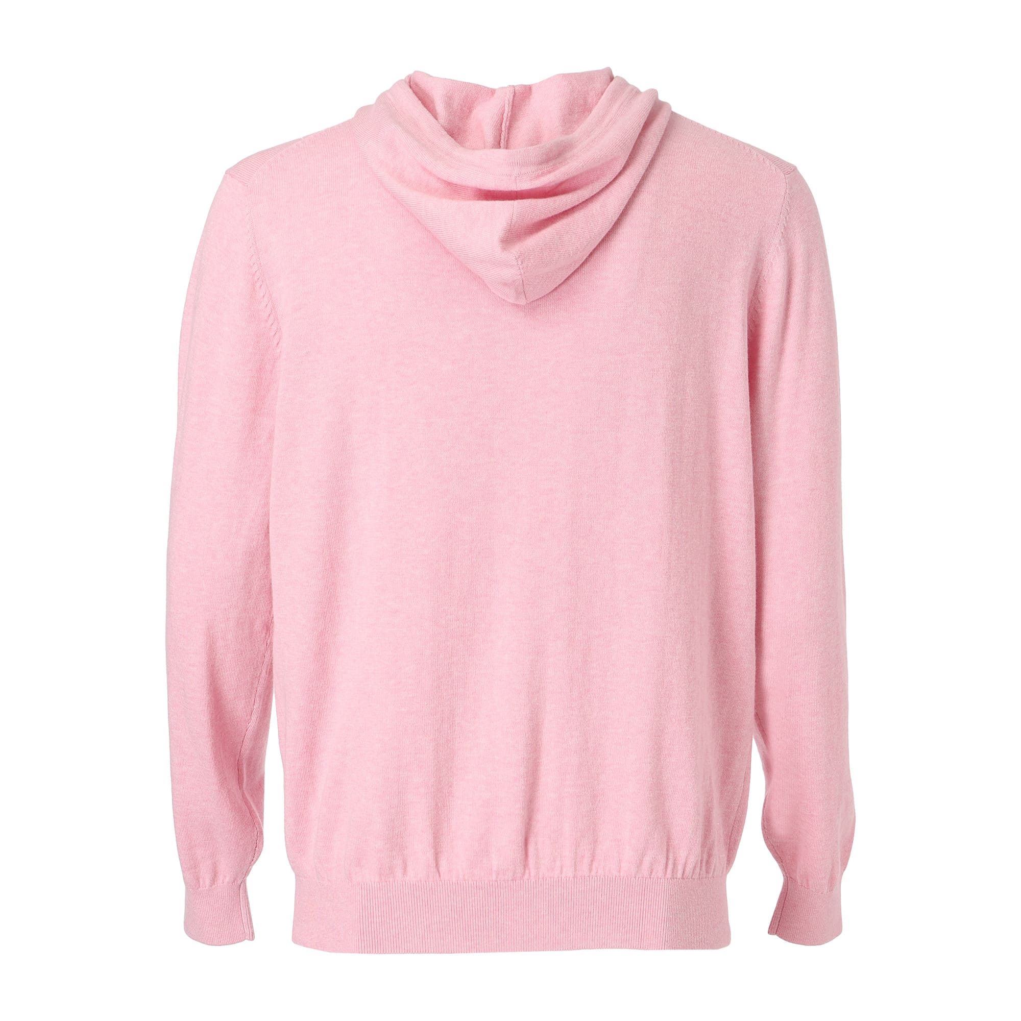 Men's Melange Cotton Long Sleeve Sweater in Powder Pink