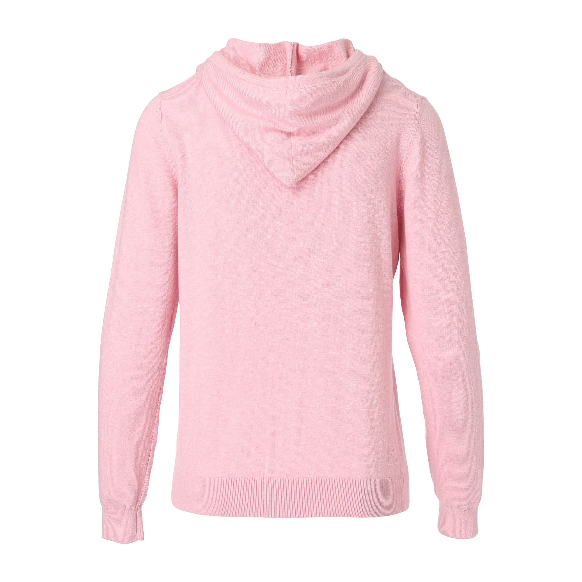 Women's Melange Cotton Long Sleeve Sweater in Powder Pink