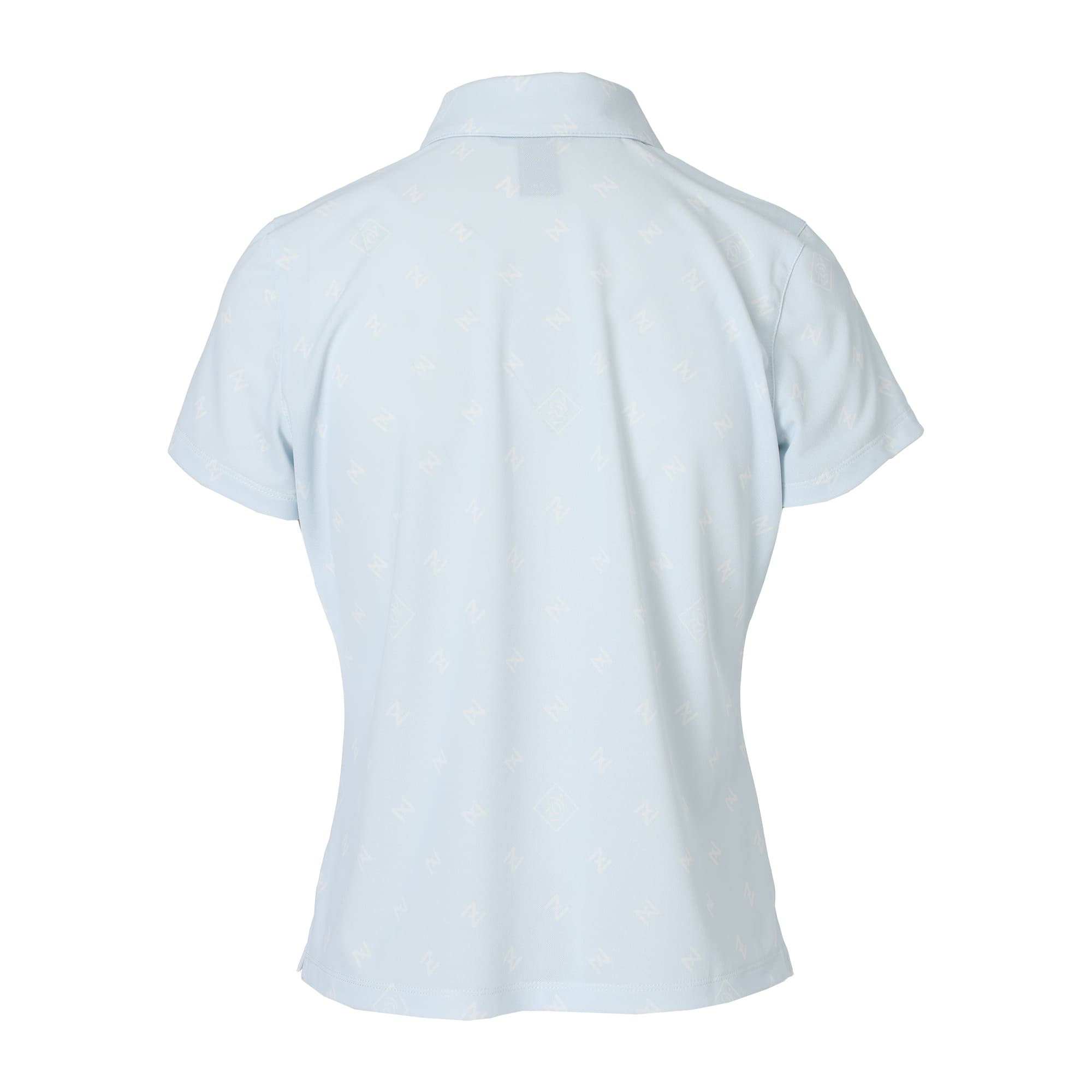 WOMEN Z fine pattern プリント 半袖シャツ サックスブルー
