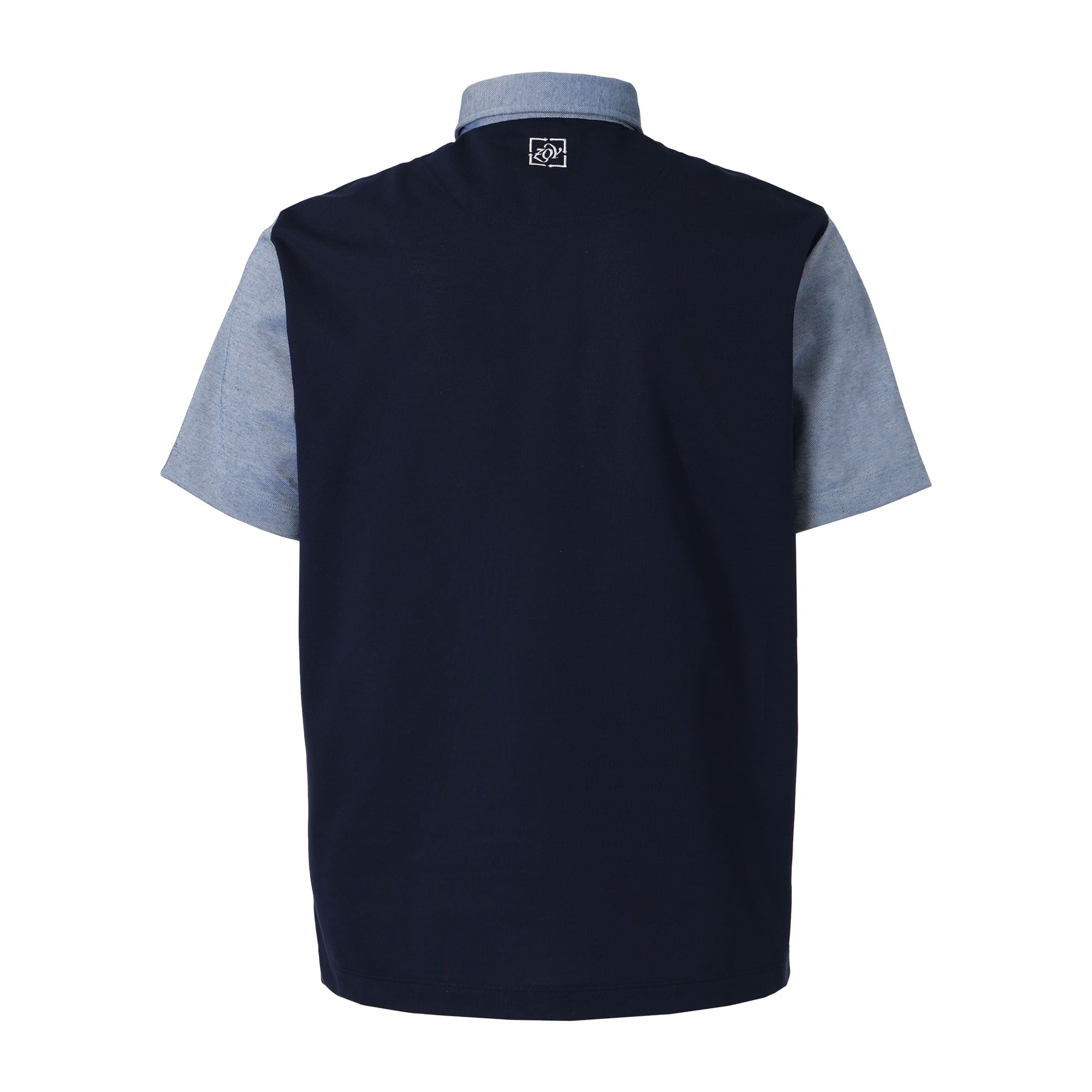 MEN AEGEAN ORGANIC*RENU Pique Short Sleeve Shirt Blue Mix