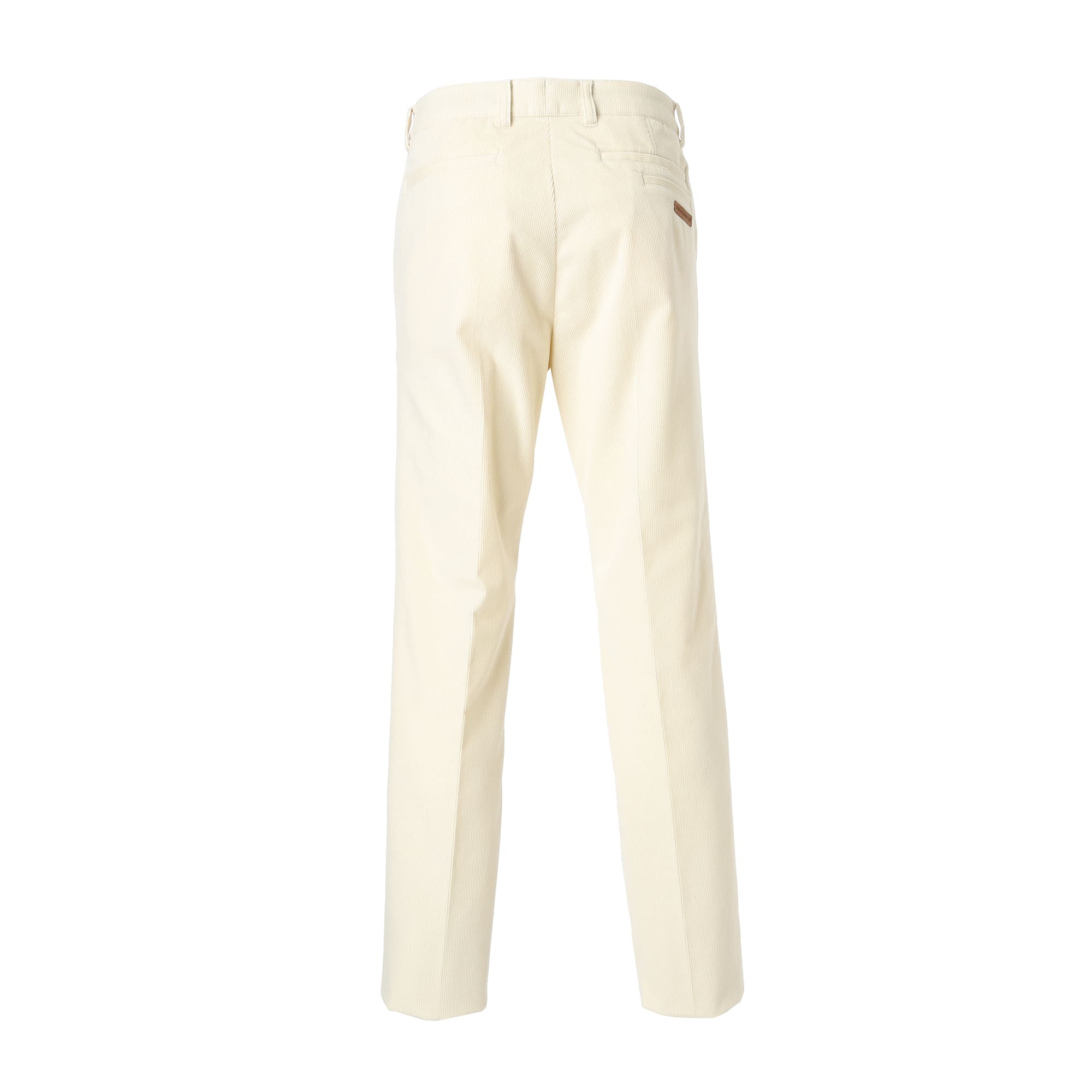 Men's wool corduroy long pants in ecru