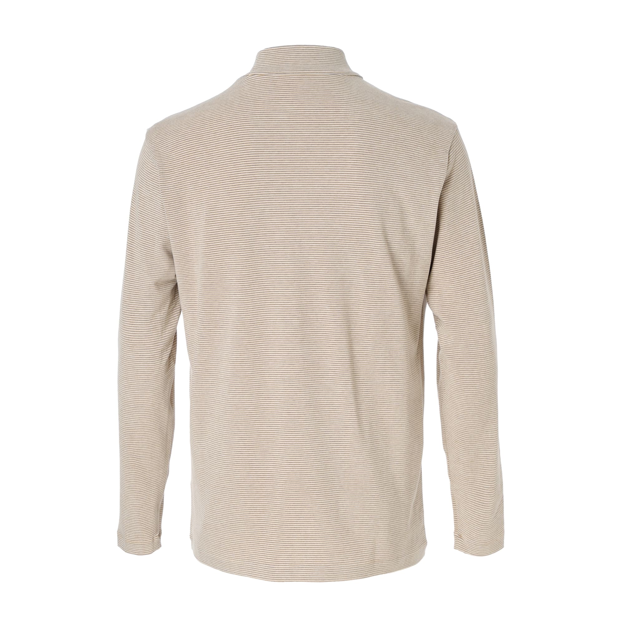 Men's Multi-Striped Long Sleeve Shirt in Natural and Gray (071444025)