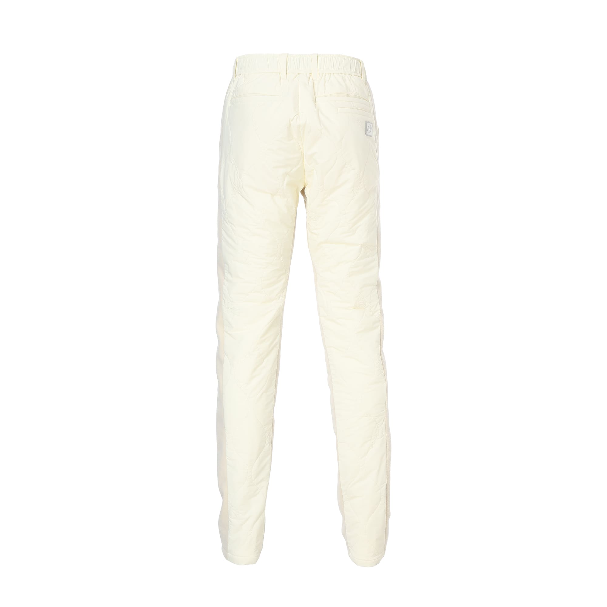 Men's Stretch Taffeta Quilted Long Pants, Cream