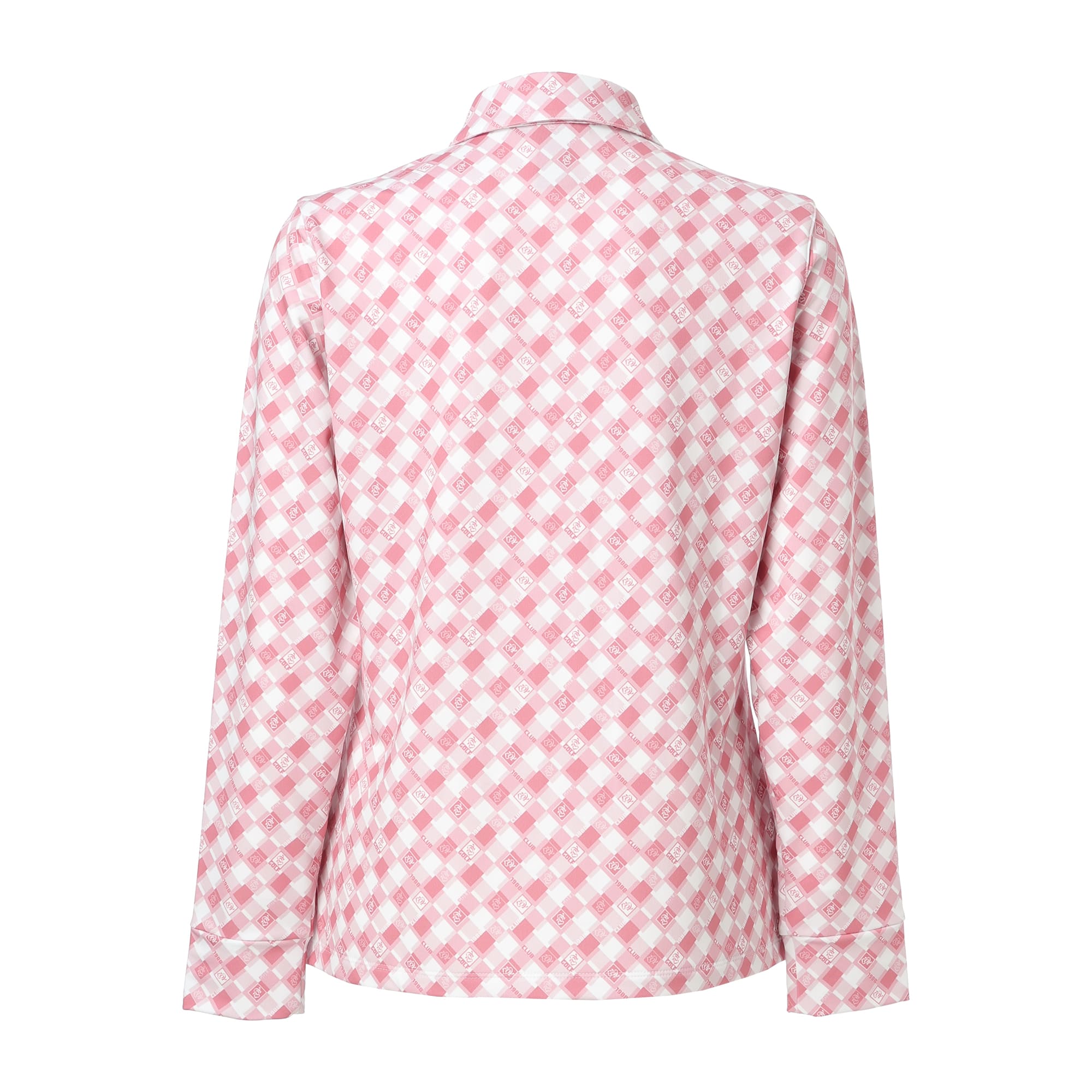 Women's Monogram Print Long Sleeve Shirt, Pink, 071644023