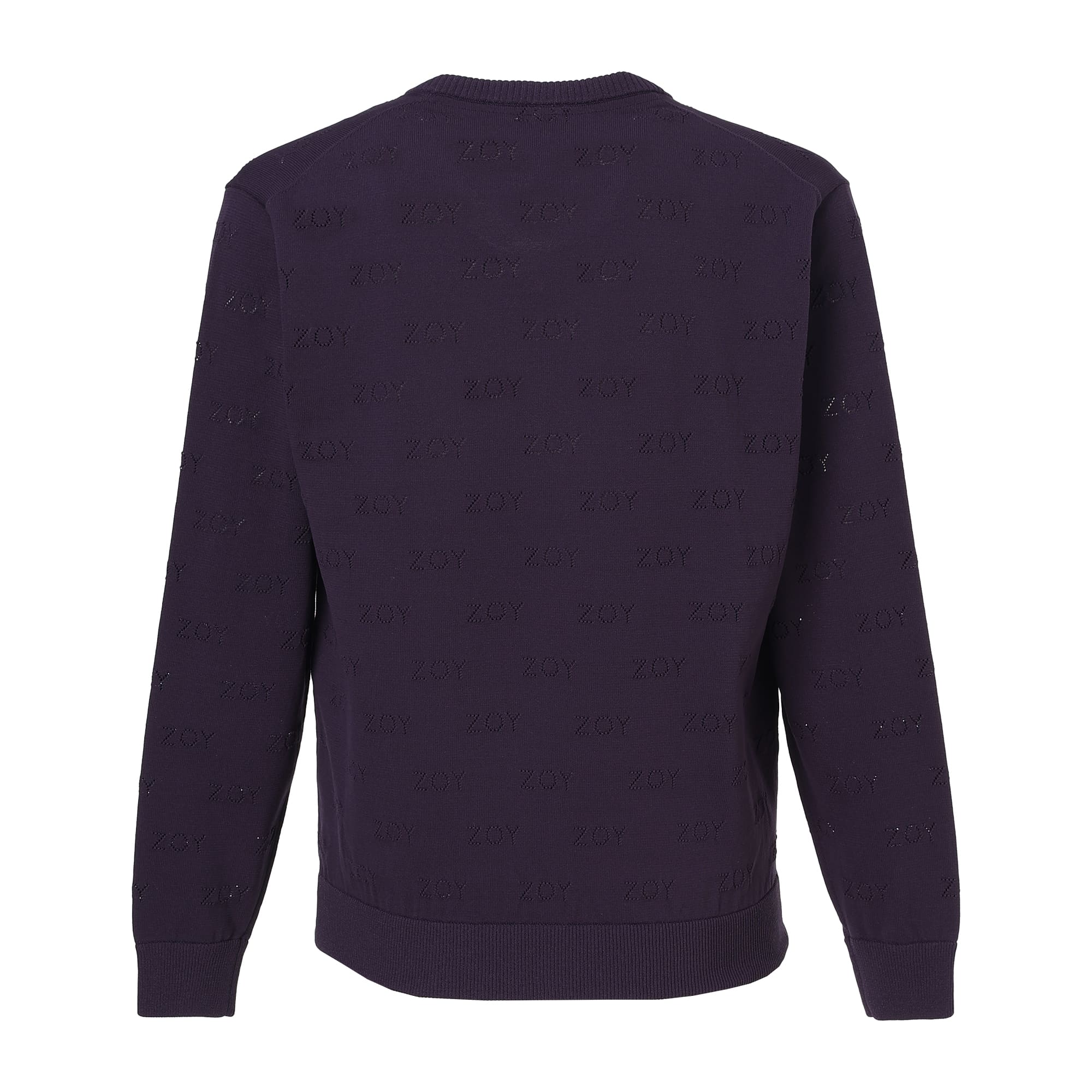 MEN ZOYアイレット天竺プレーティング 長袖セーター グレープ