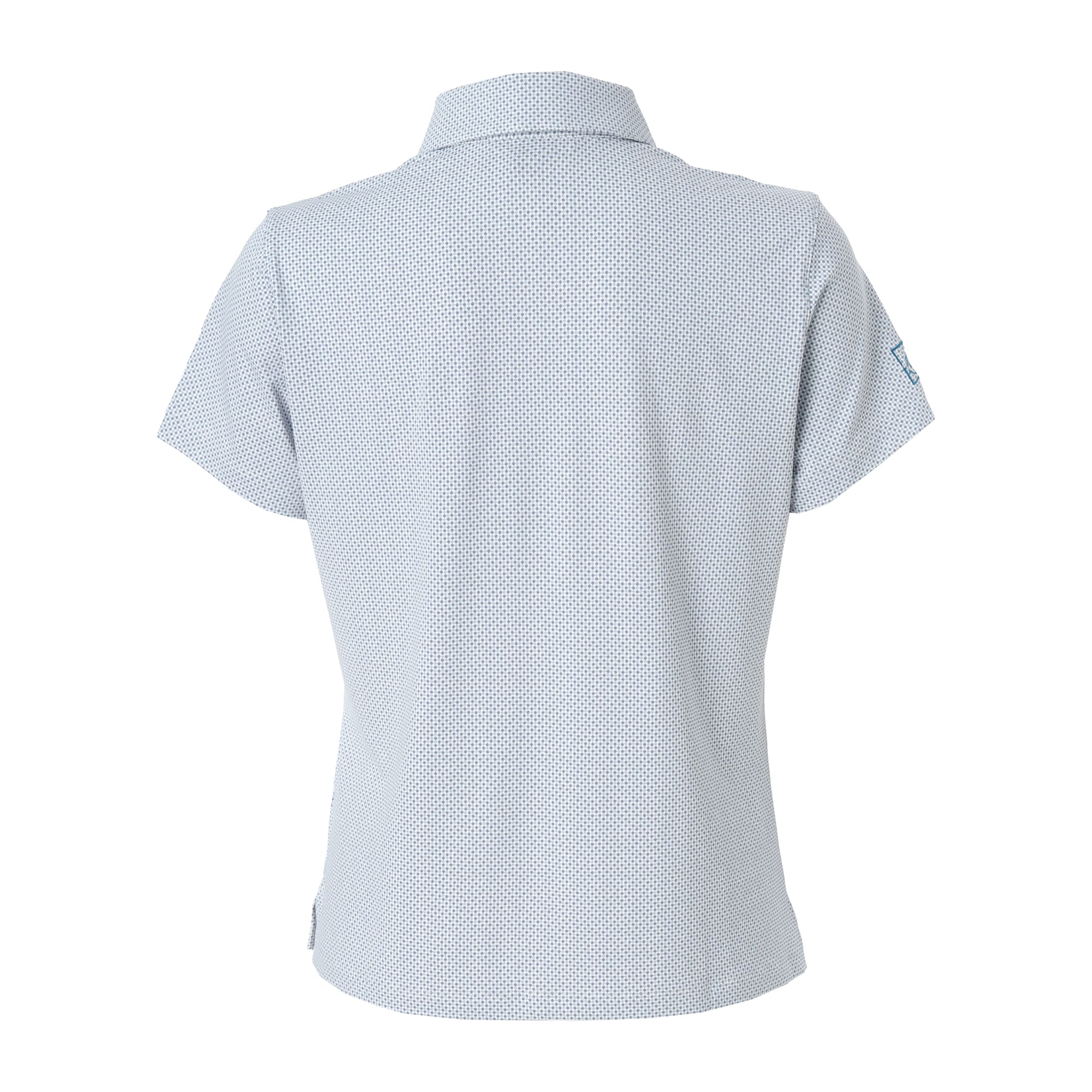Women's Micro Dot Short Sleeve Polo Shirt in Sax