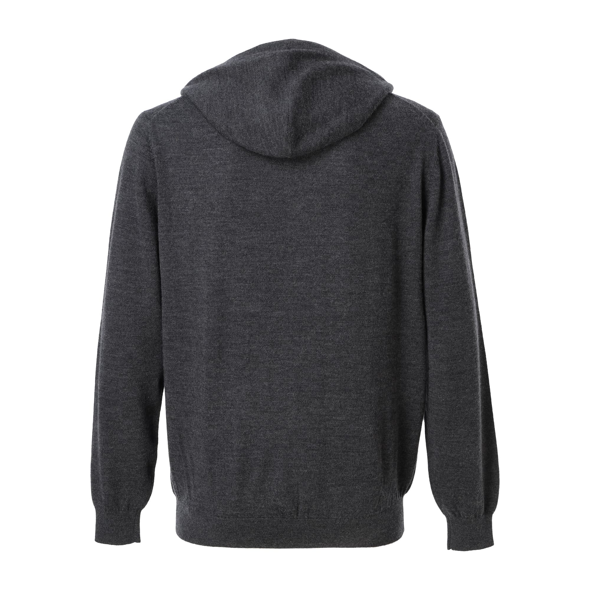 MEN エクストラファインメリノウール ニットフーディー チャコール