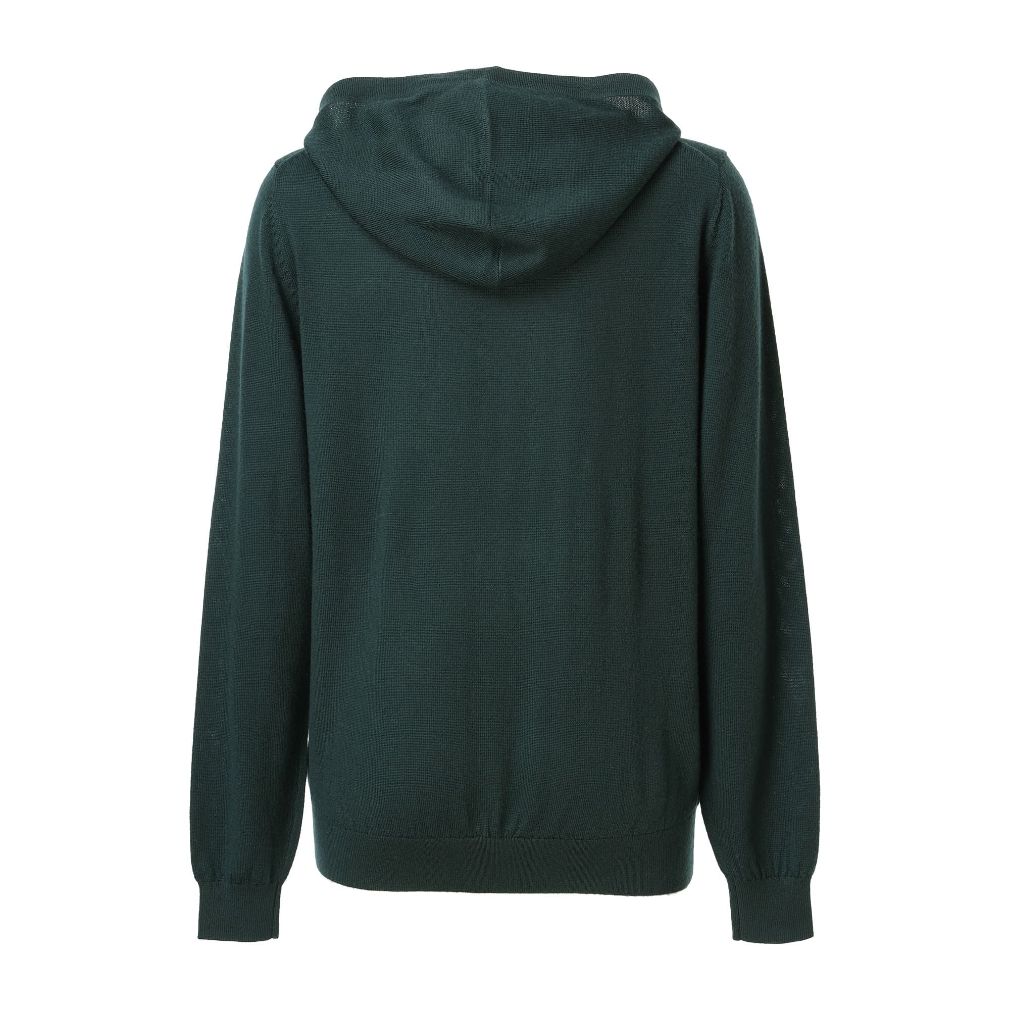 Women's Extra Fine Merino Wool Knit Hoodie, Deep Forest