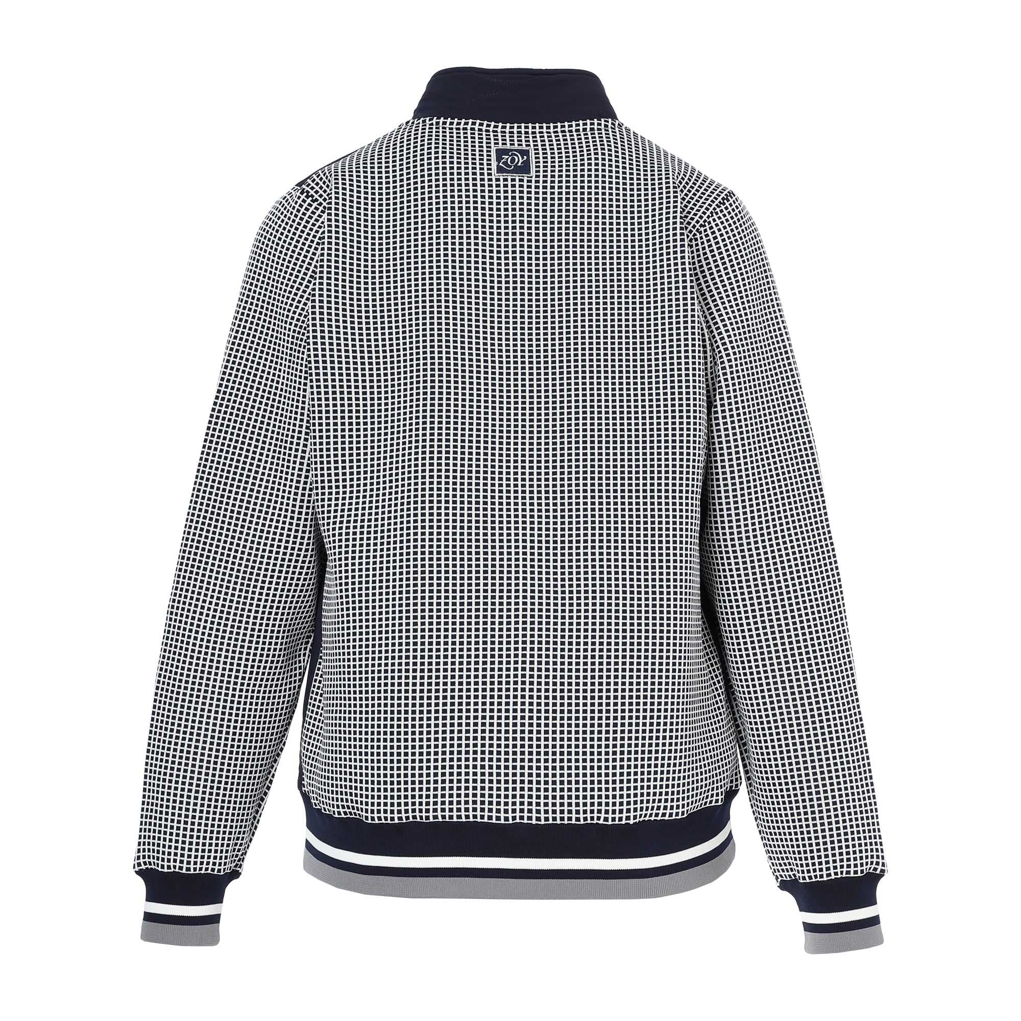 WOMEN グラフチェックWJQ ニットブルゾン ネイビー