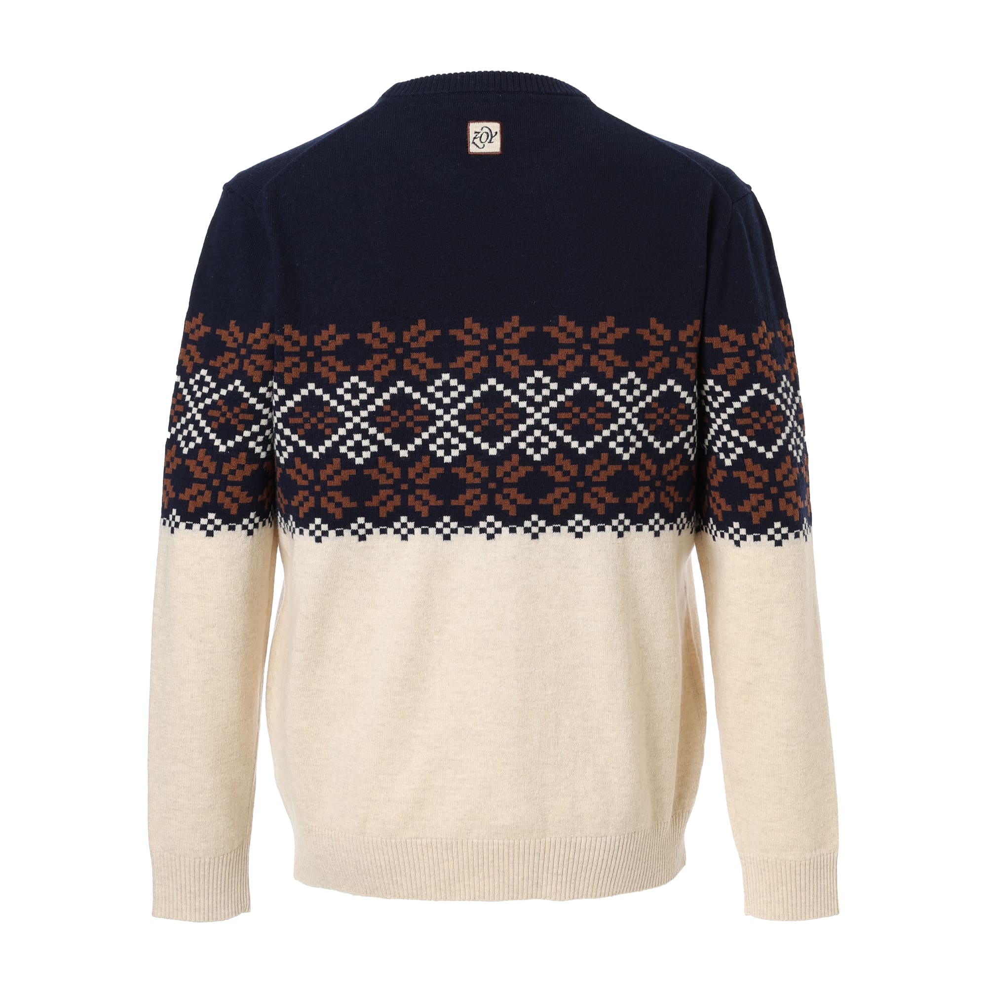 MEN Superfine merino wool x cashmere 長袖セーター ネイビー