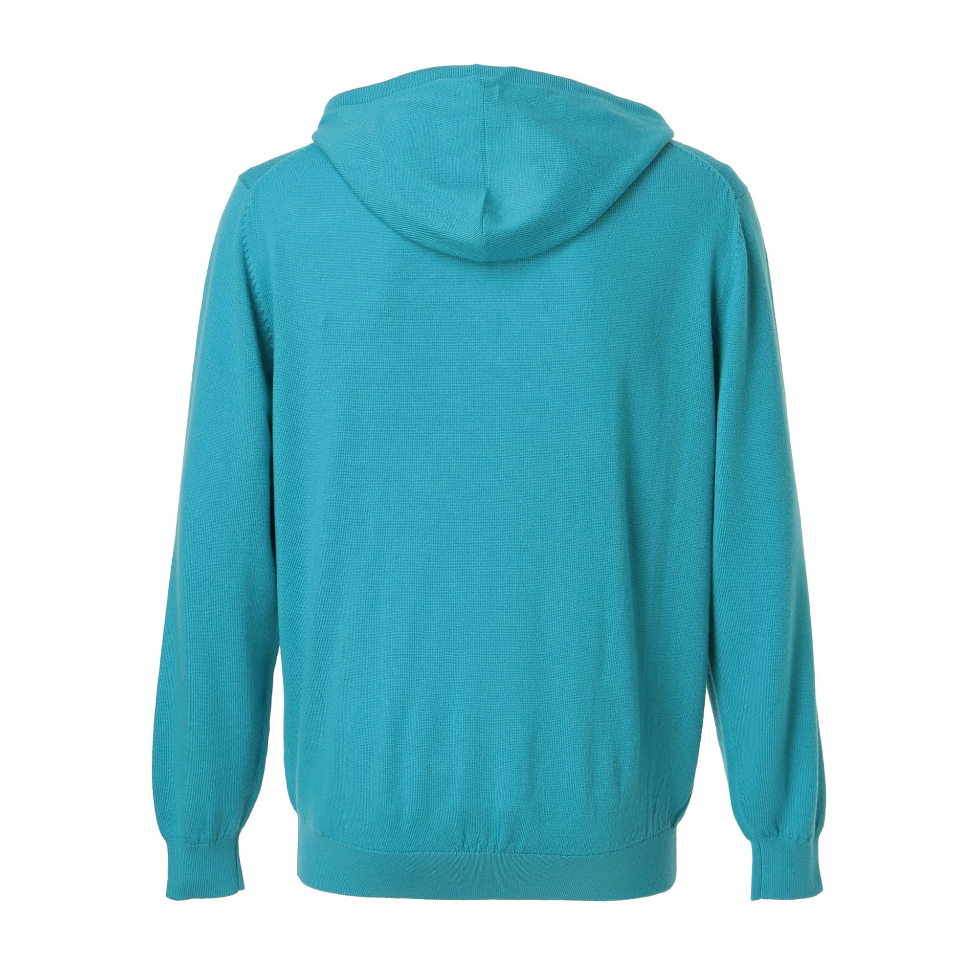 MEN エクストラファインメリノウール ニットフーディー ターコイズ