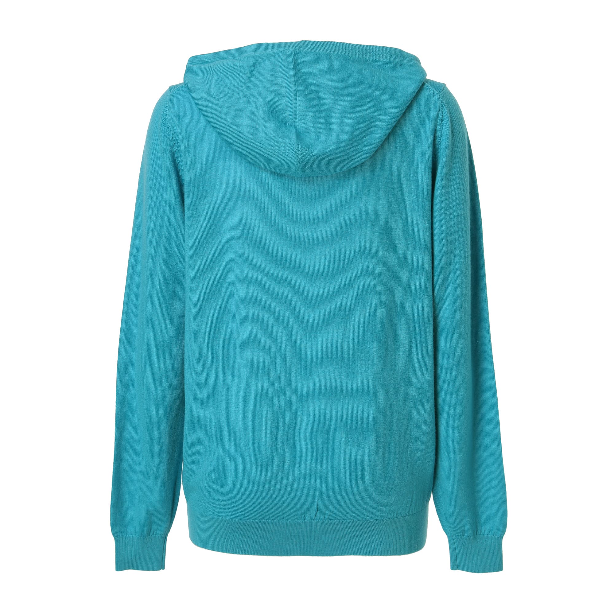 WOMEN エクストラファインメリノウール ニットフーディー ターコイズ