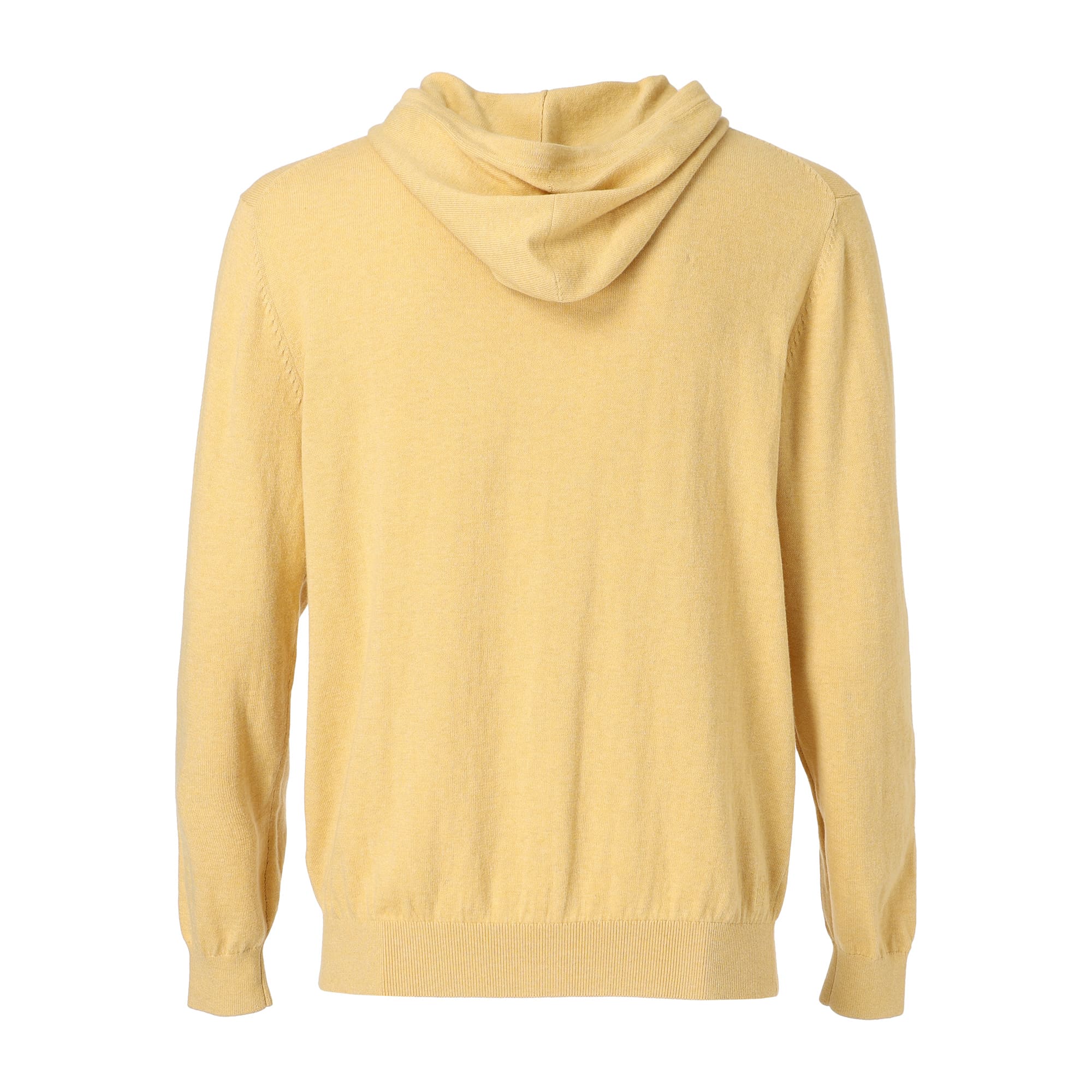 Men's Melange Cotton Long Sleeve Sweater in Yellow