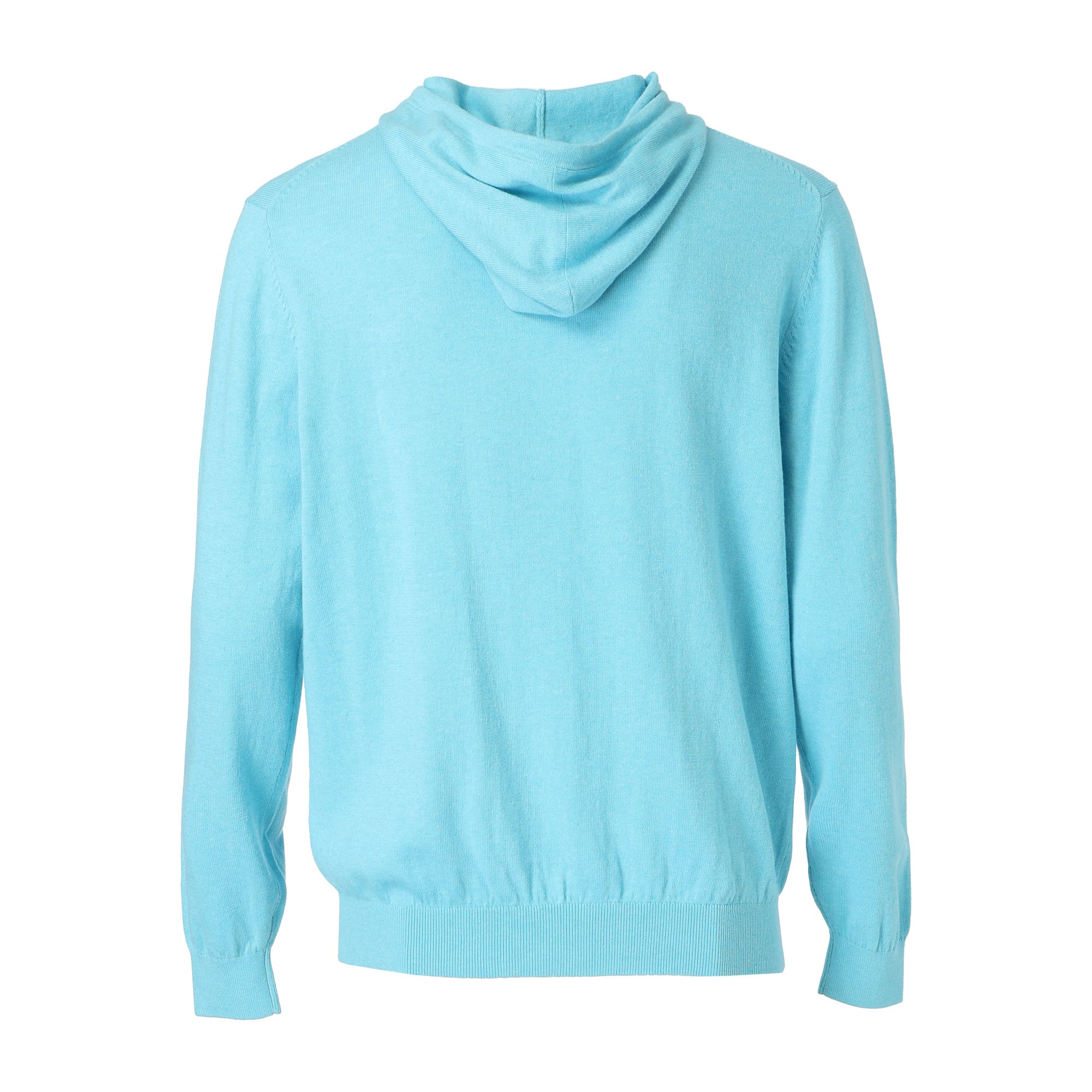 Men's Melange Cotton Long Sleeve Sweater in Turquoise