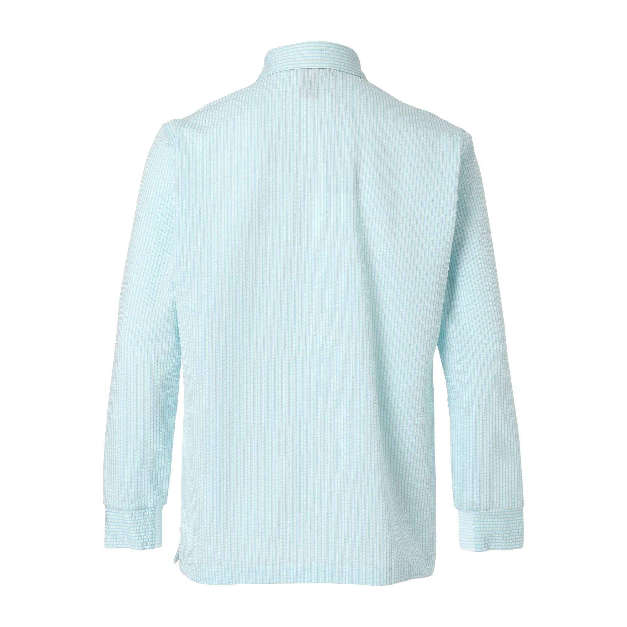 Men's Silky Soccer Jersey Long Sleeve Shirt, Water Blue