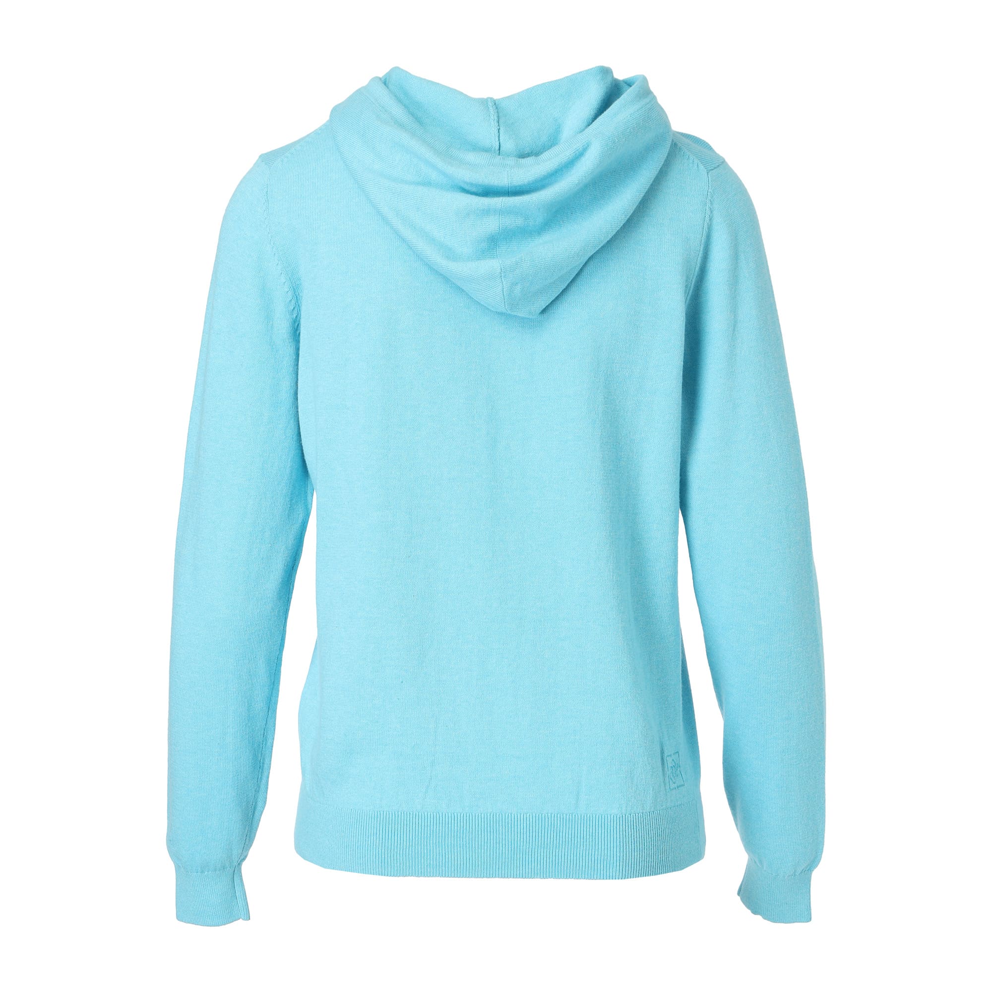 WOMEN MELANGE COTTON 長袖セーター ターコイズ