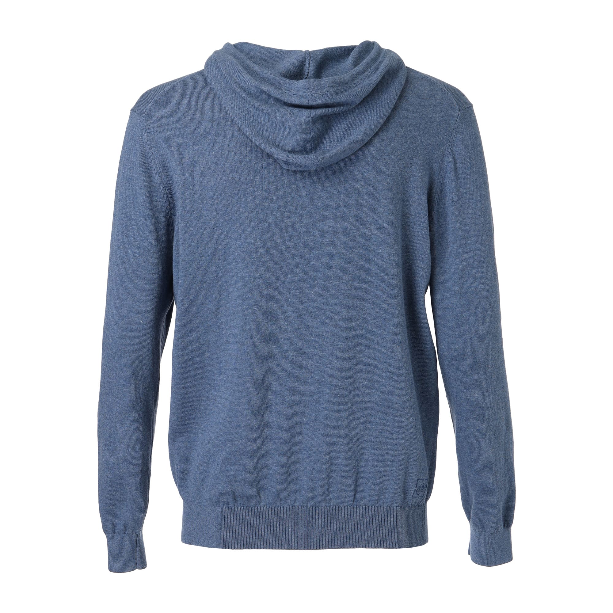 MEN MELANGE COTTON 長袖セーター インディゴ