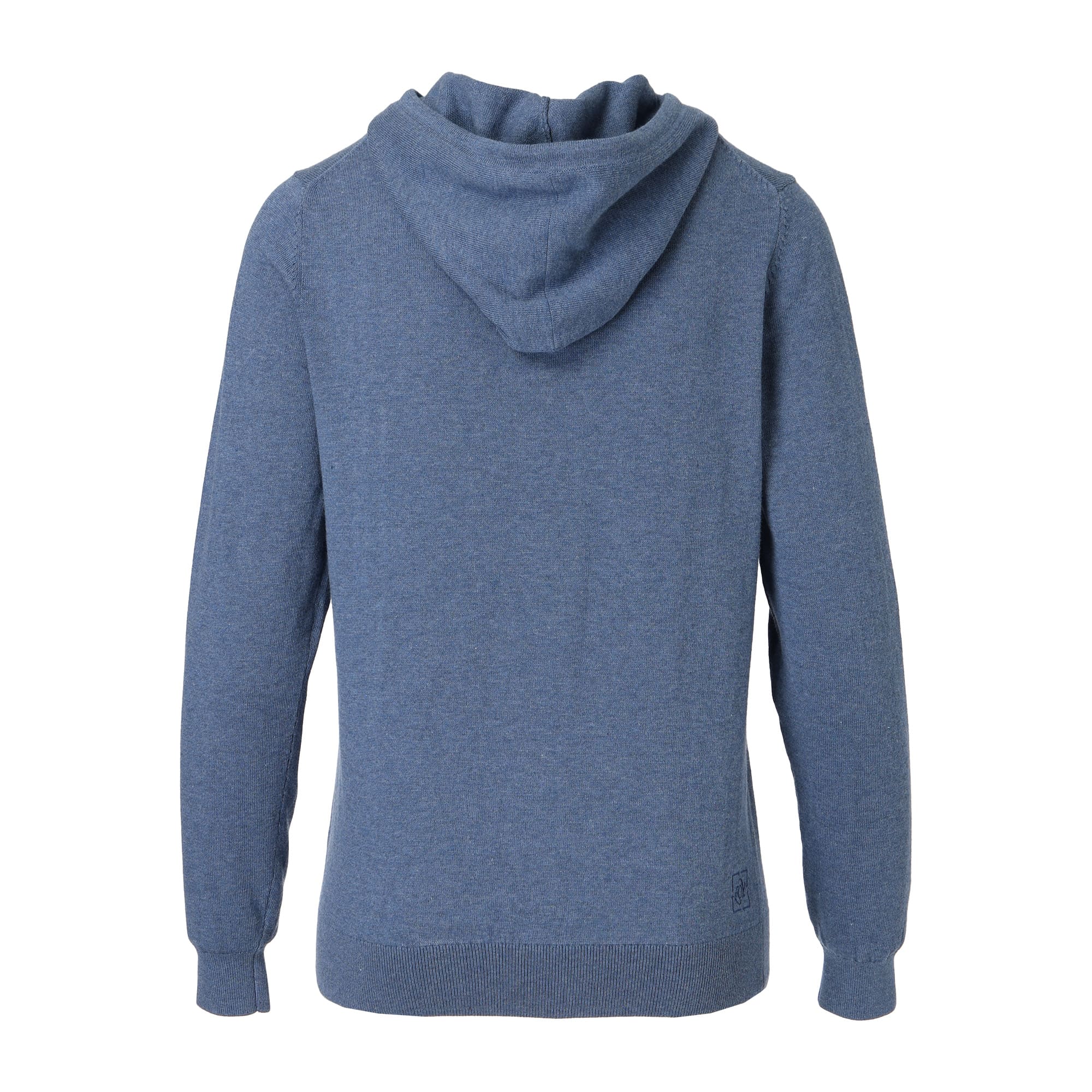 Women's Melange Cotton Long Sleeve Sweater in Indigo
