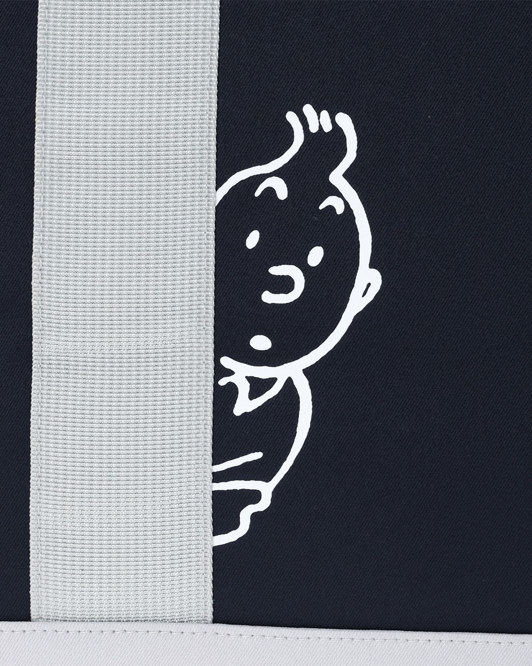 【 TINTIN × ZOY 】 UNISEX ツイルビッグトートバッグ ネイビー