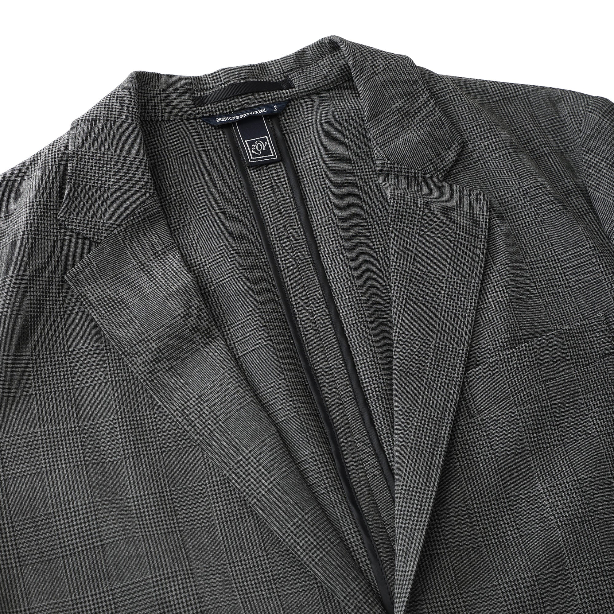 MEN グレンチェックストレッチ ジャケット シルバーグレー