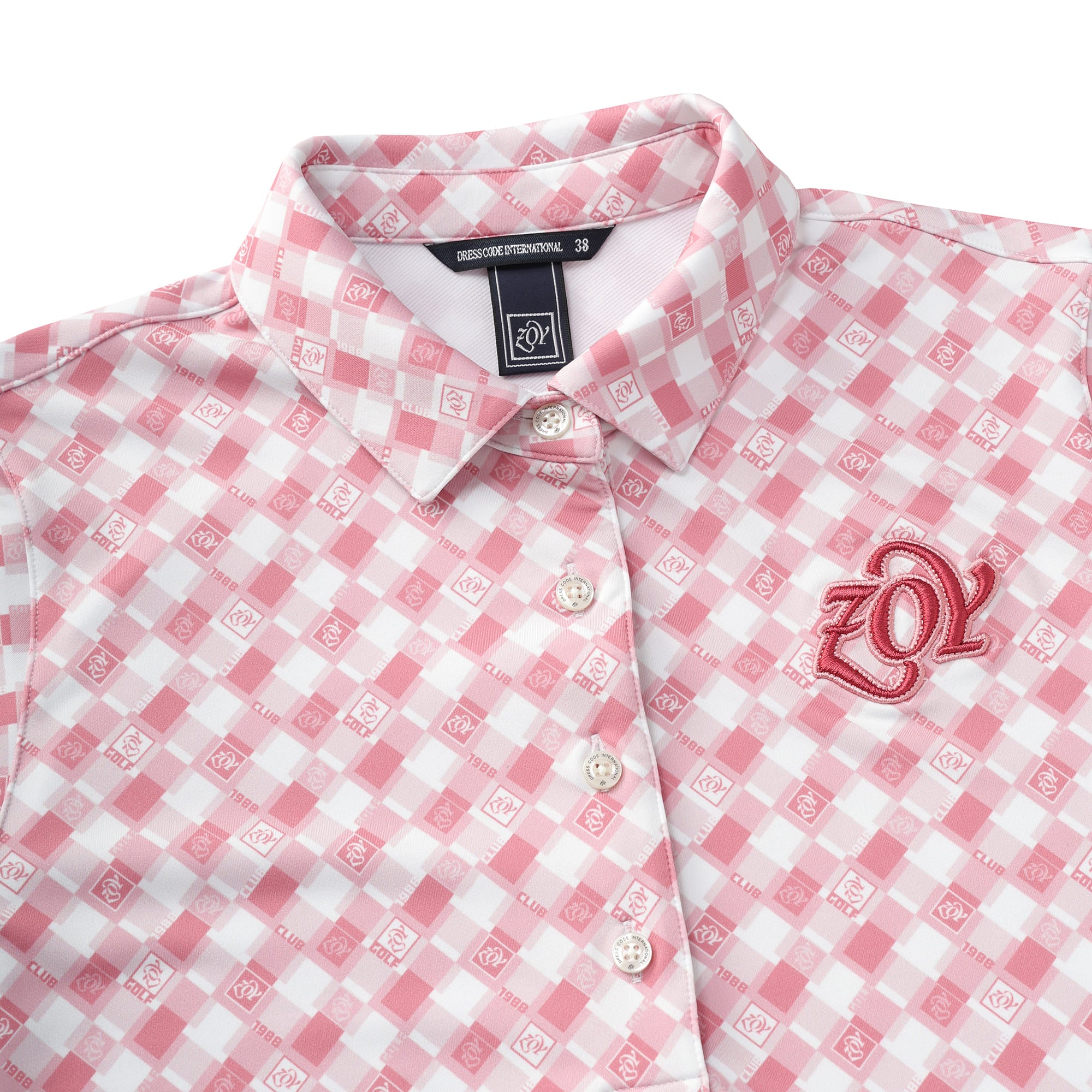 Women's Monogram Print Long Sleeve Shirt, Fog Gray, 071644023