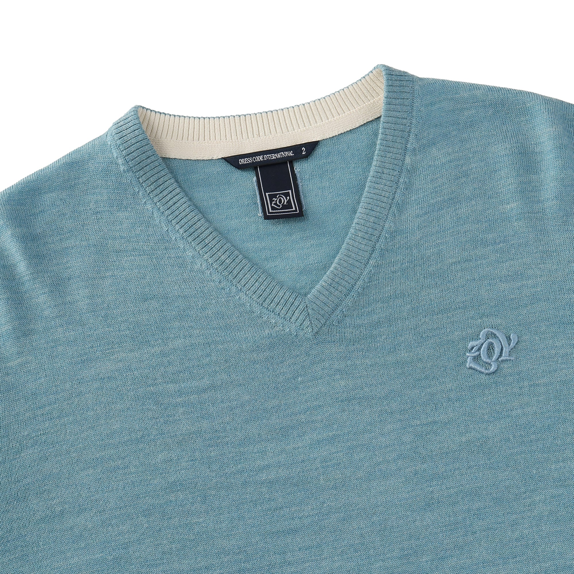 Men's Extra Fine Merino Jersey V-Neck Long Sleeve Sweater Cafe au Lait