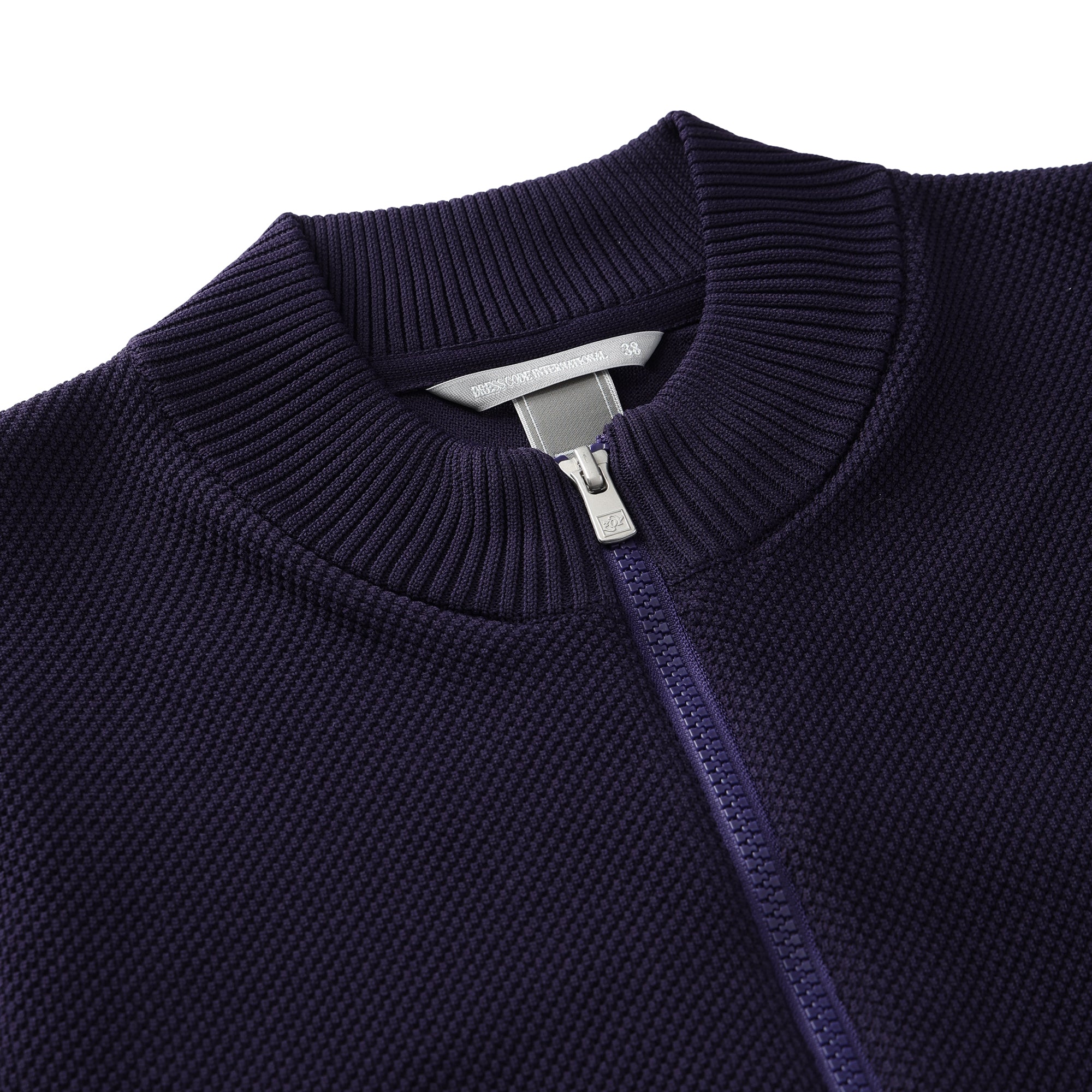 WOMEN ポリエステルストレッチニット ブルゾン ホワイト