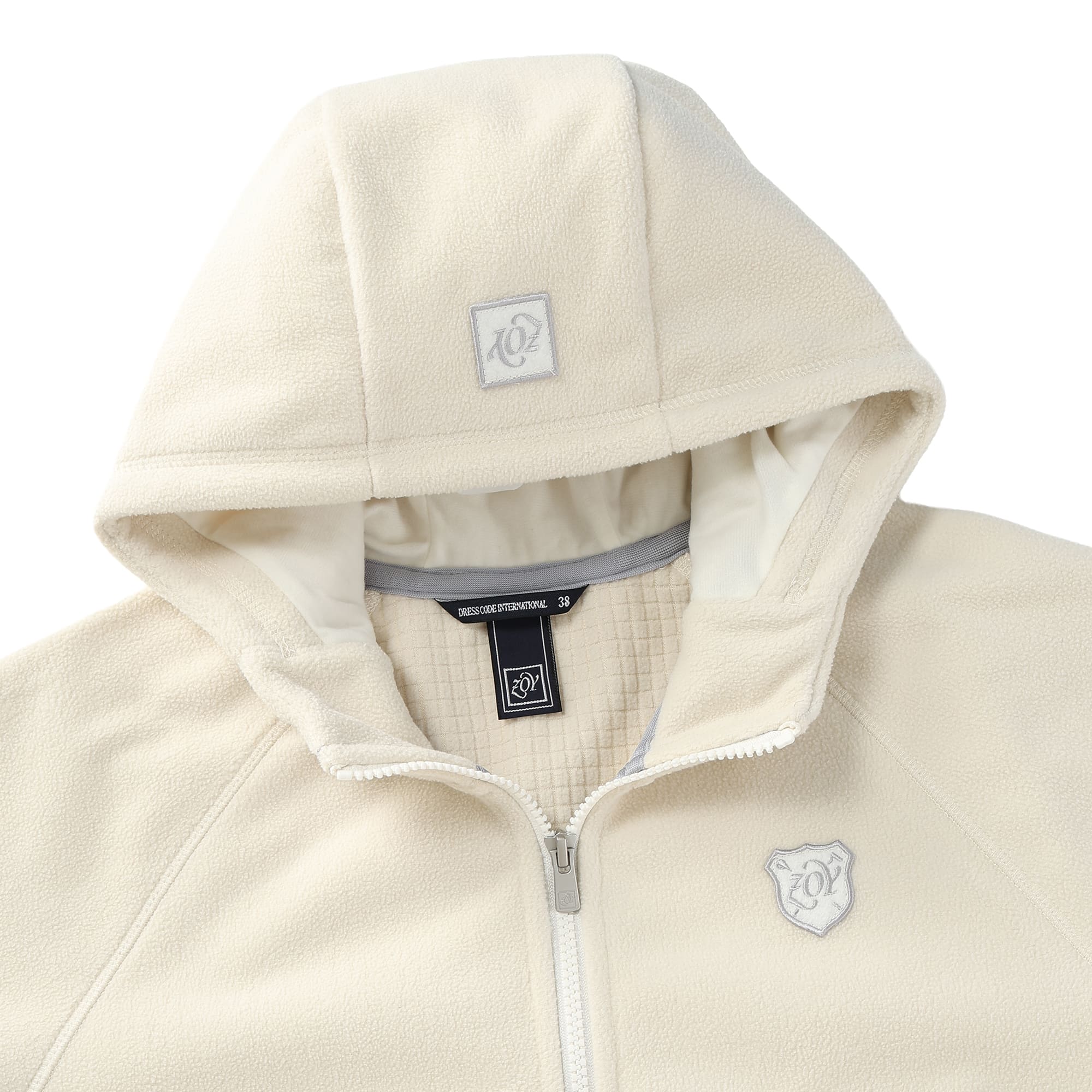 Women's Block Fleece Laminate Hoodie, Navy