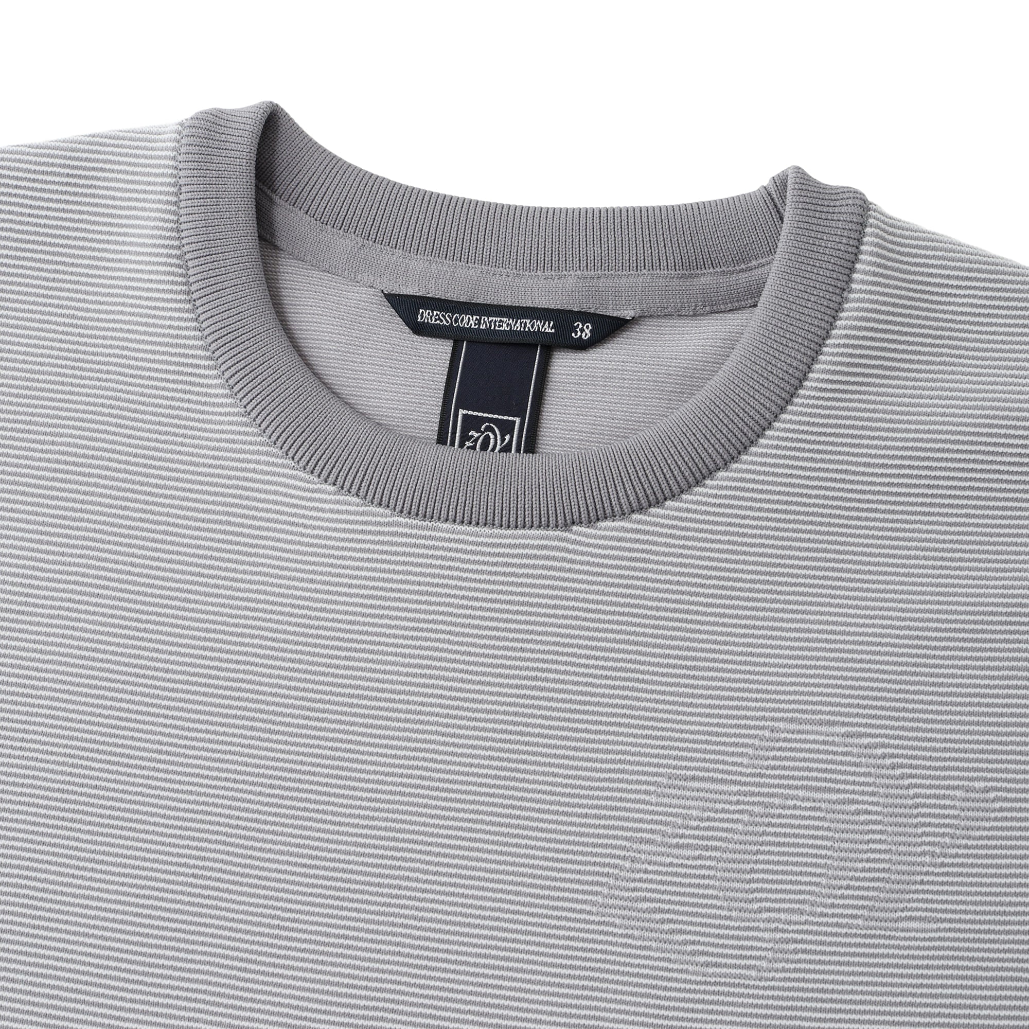 WOMEN ビコロールカラーガーター 長袖セーター グレー×ホワイト