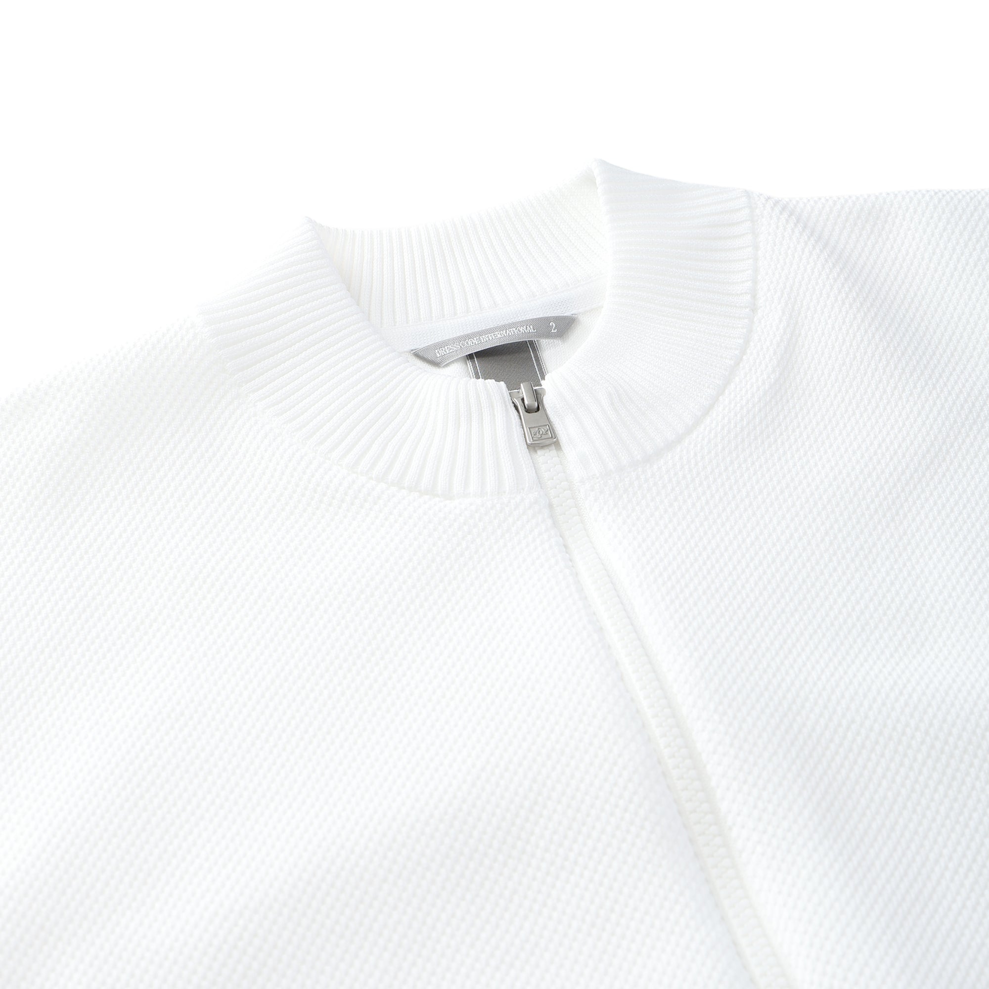 MEN ポリエステルストレッチニット ブルゾン ホワイト