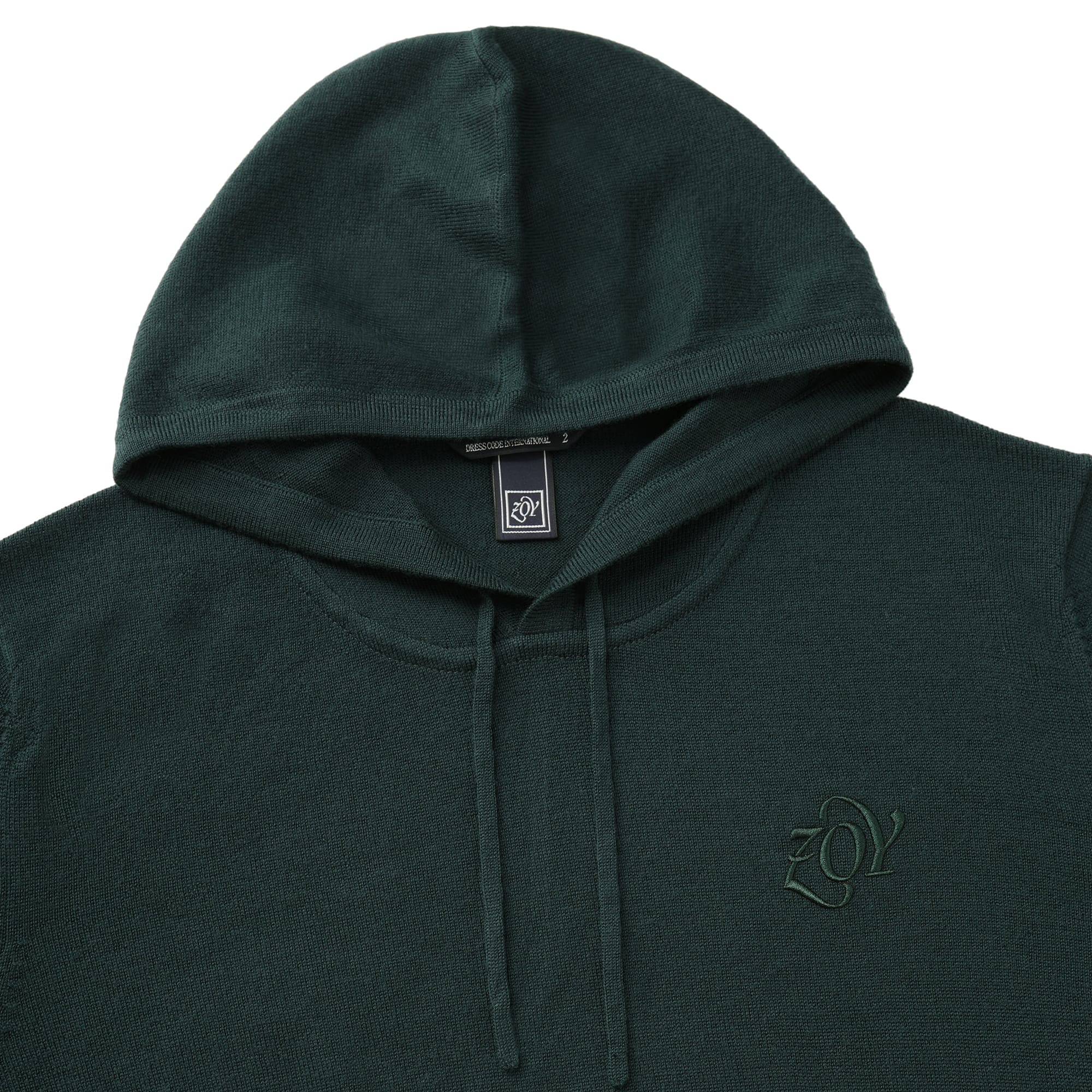 MEN エクストラファインメリノウール ニットフーディー ターコイズ