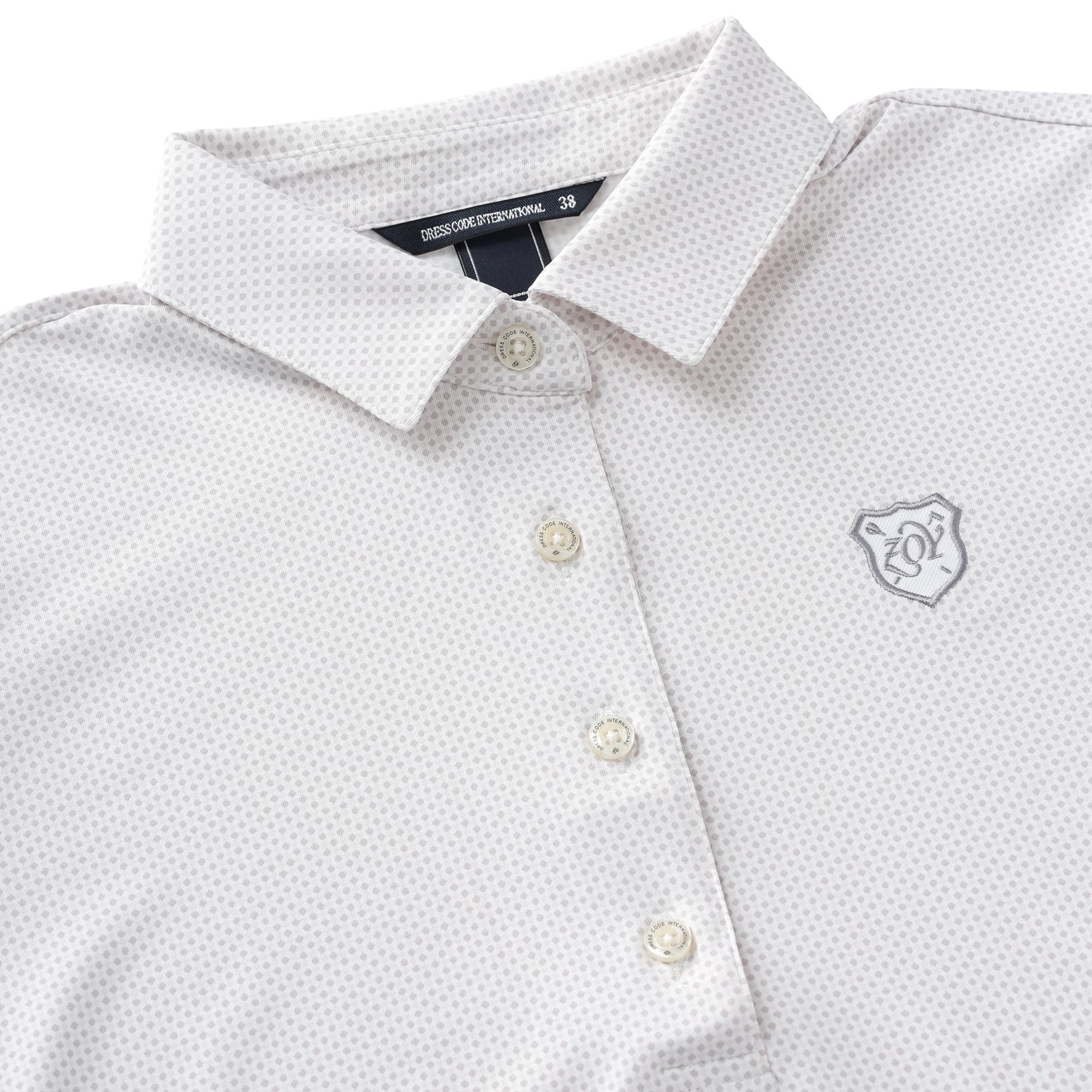 Women's Micro Dot Short Sleeve Polo Shirt in Sax