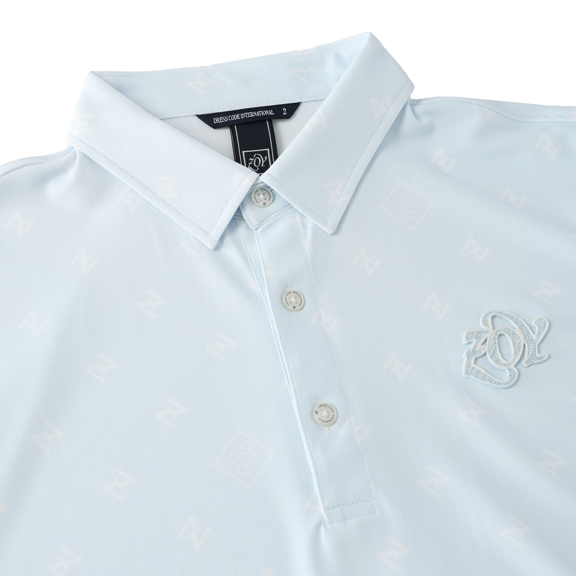 MEN Z fine pattern プリント 半袖シャツ サックスブルー