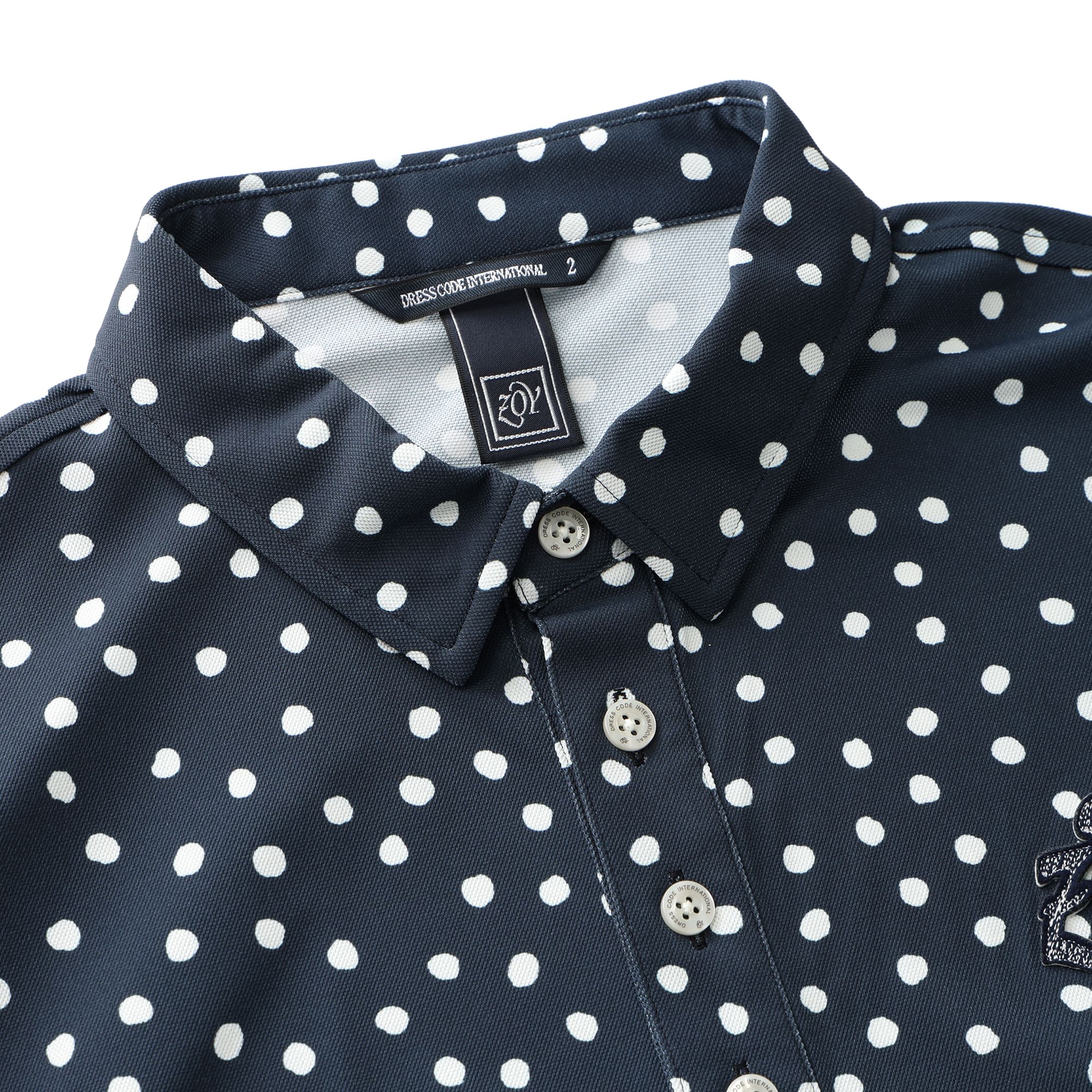 MEN ドットプリント 長袖シャツ ライトグレー