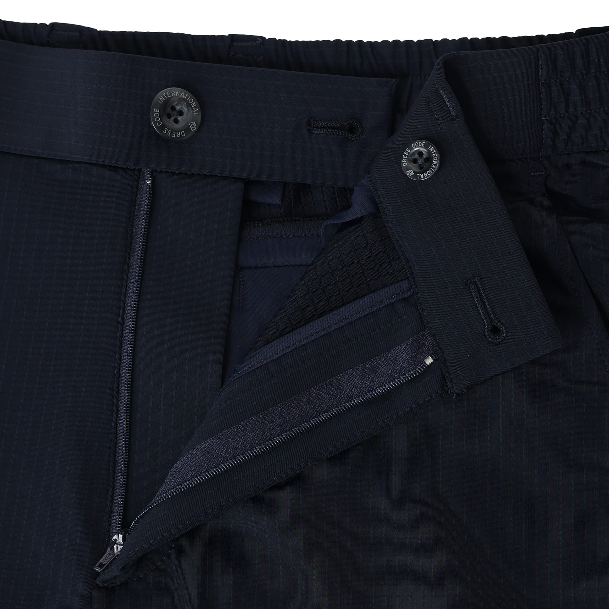 MEN シャドウストライプスーパーストレッチ ロングパンツ チャコール 071454400