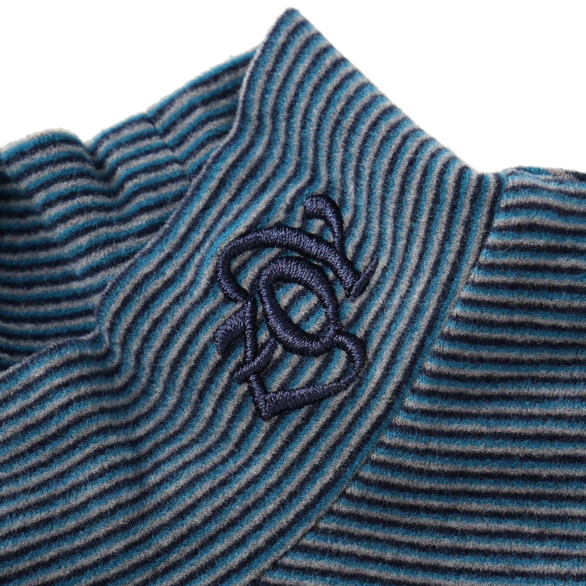 MEN ベア天マルチボーダー 長袖シャツ ナチュラル×グレー