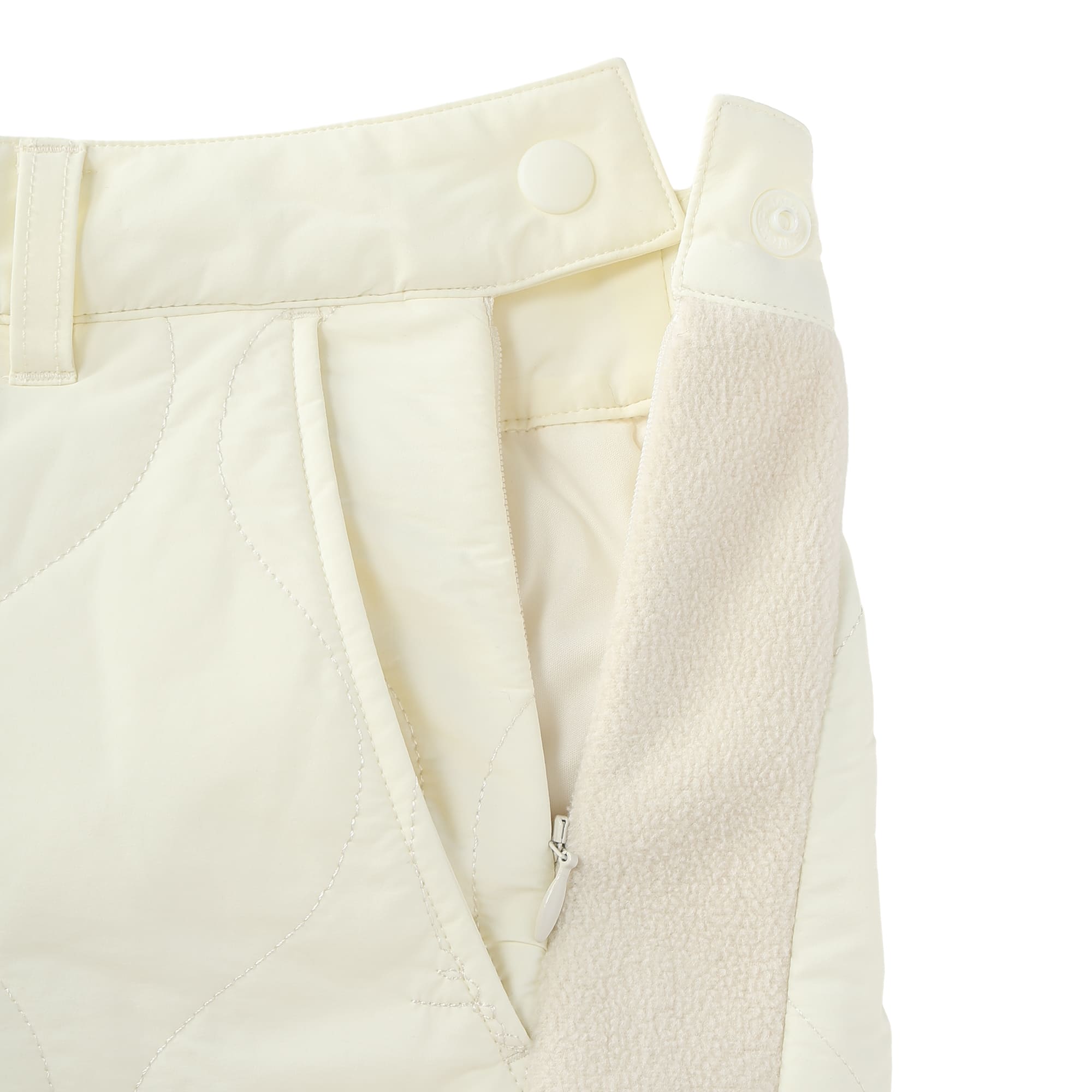 Women's Stretch Taffeta Quilted Skirt, Cream