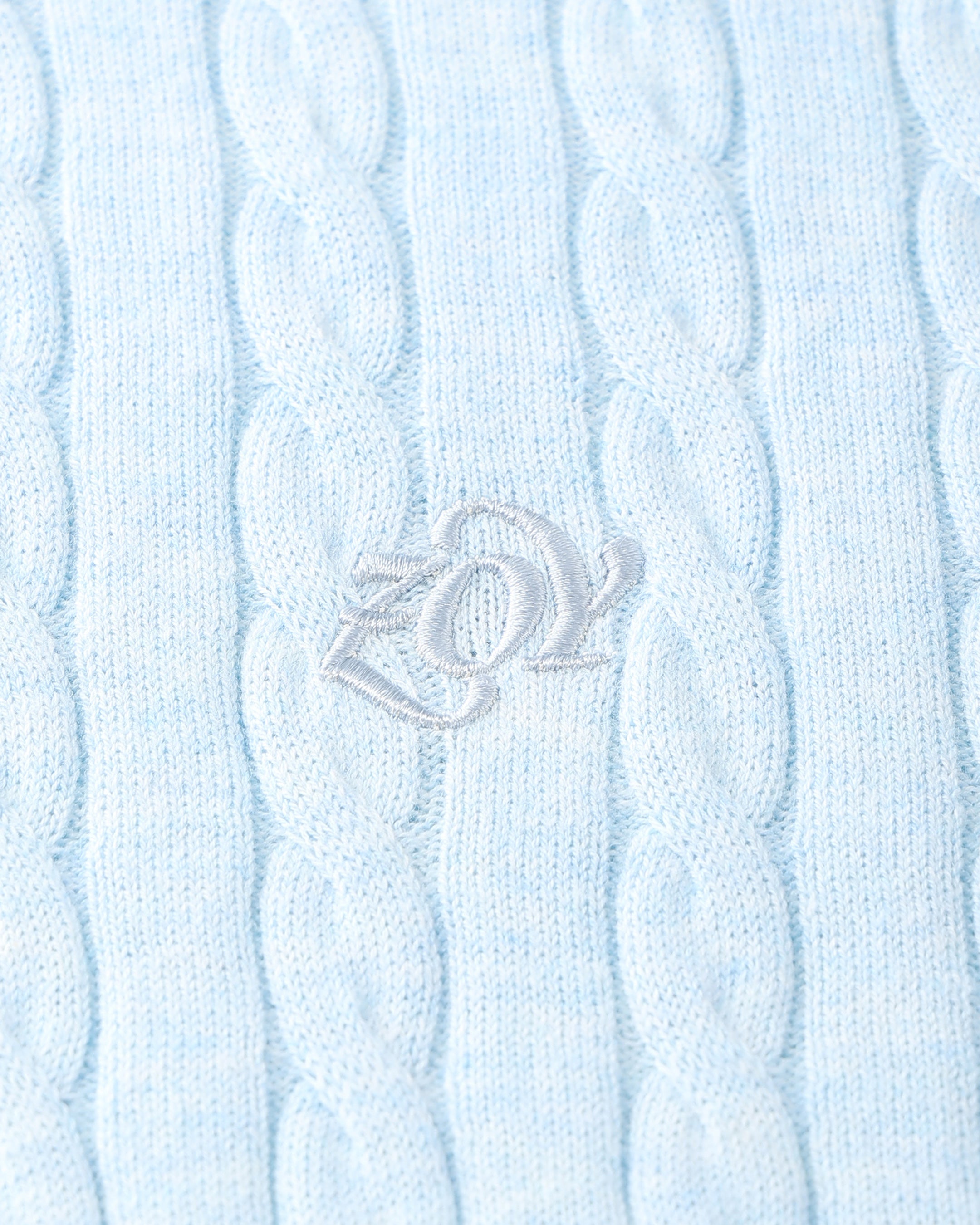 MEN ケーブルニット 長袖セーター ネイビー