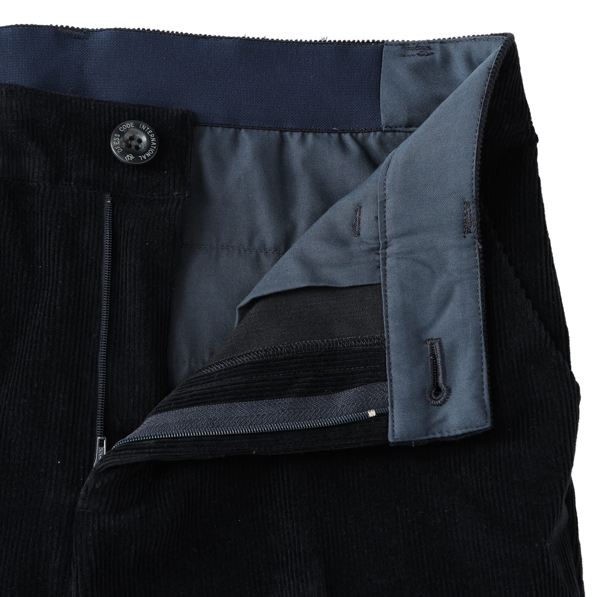 WOMEN ウールコーデュロイ ロングパンツ ネイビー