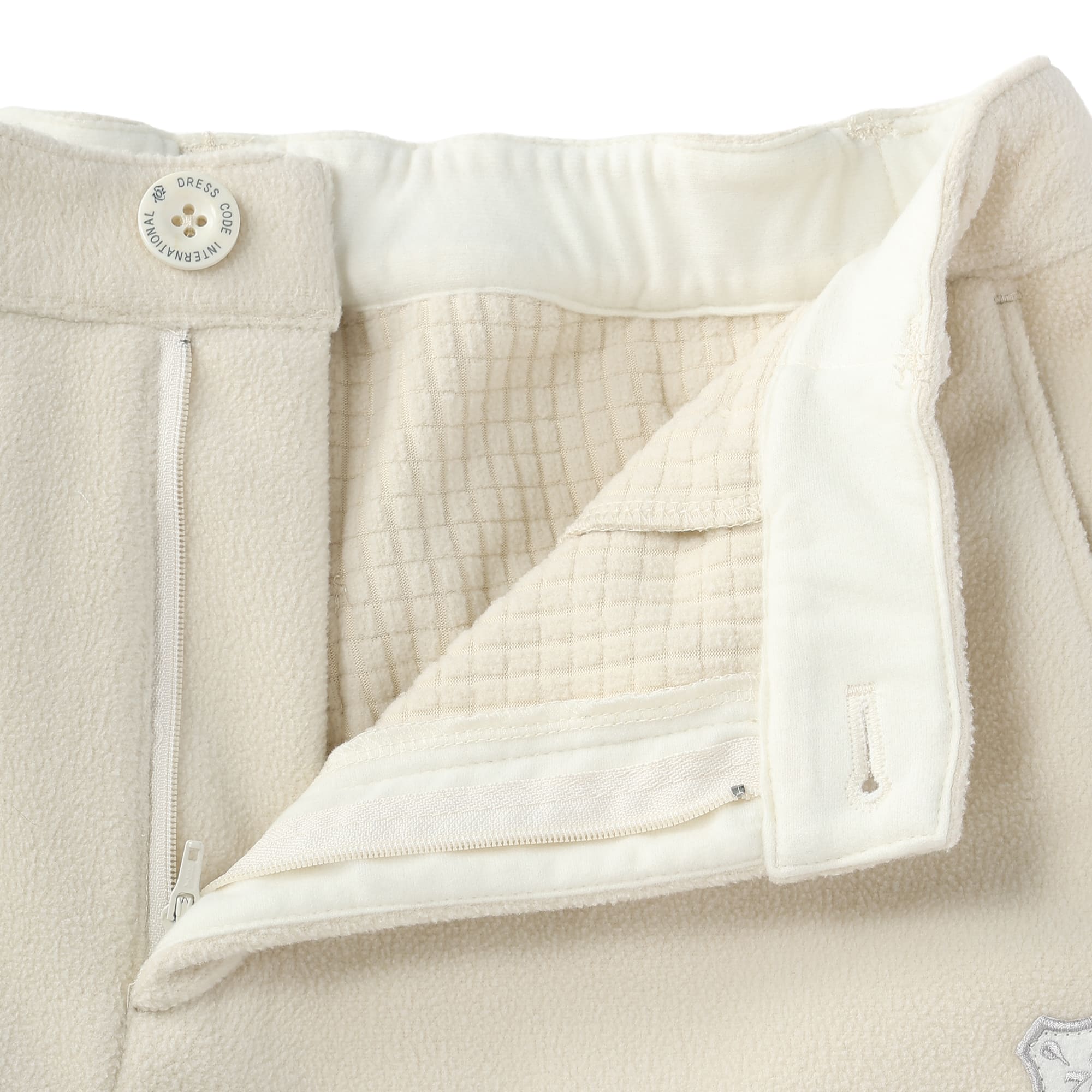 Women's Block Fleece Laminate Long Pants, Cream