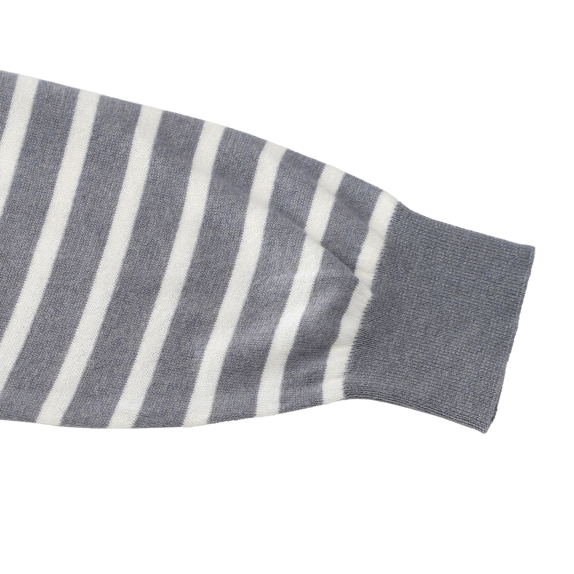Men's Premium Cotton Striped Long Sleeve Sweater in Navy