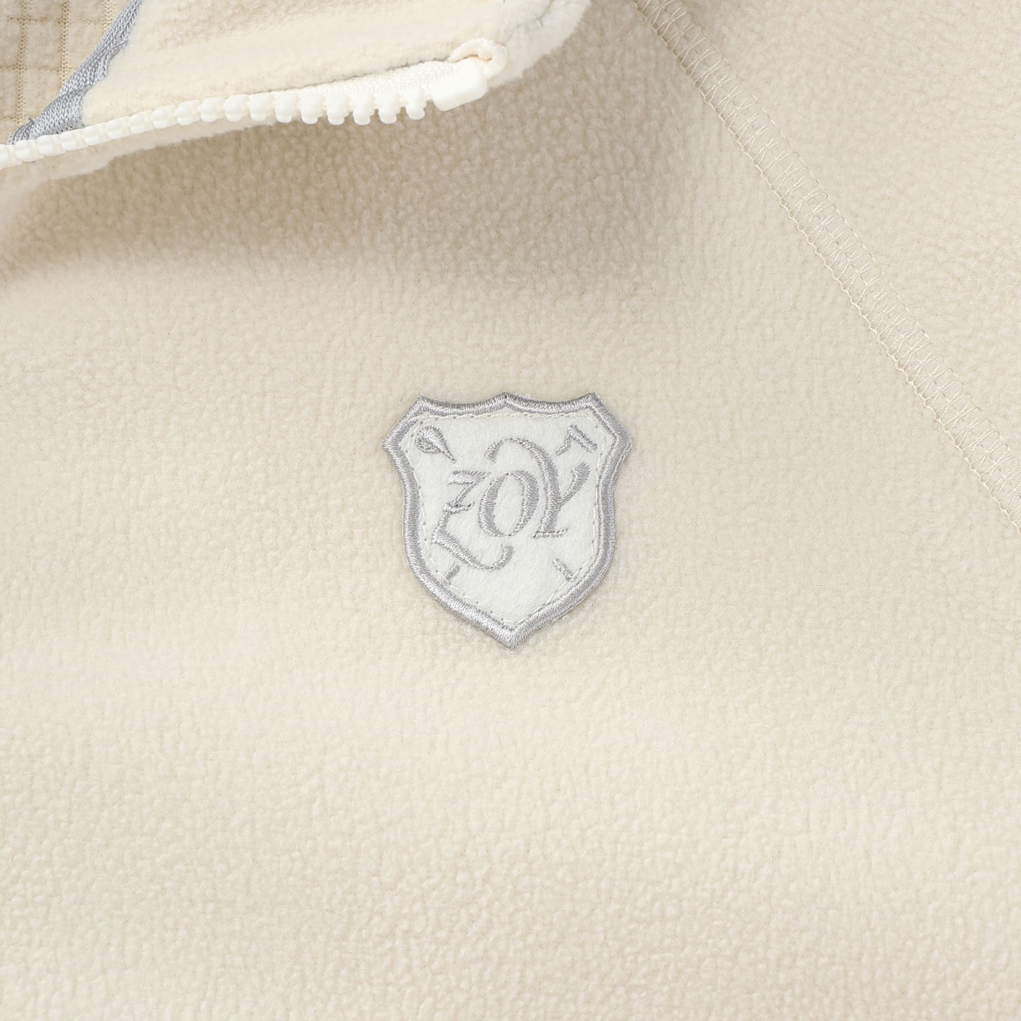 Women's Block Fleece Laminate Hoodie, Cream