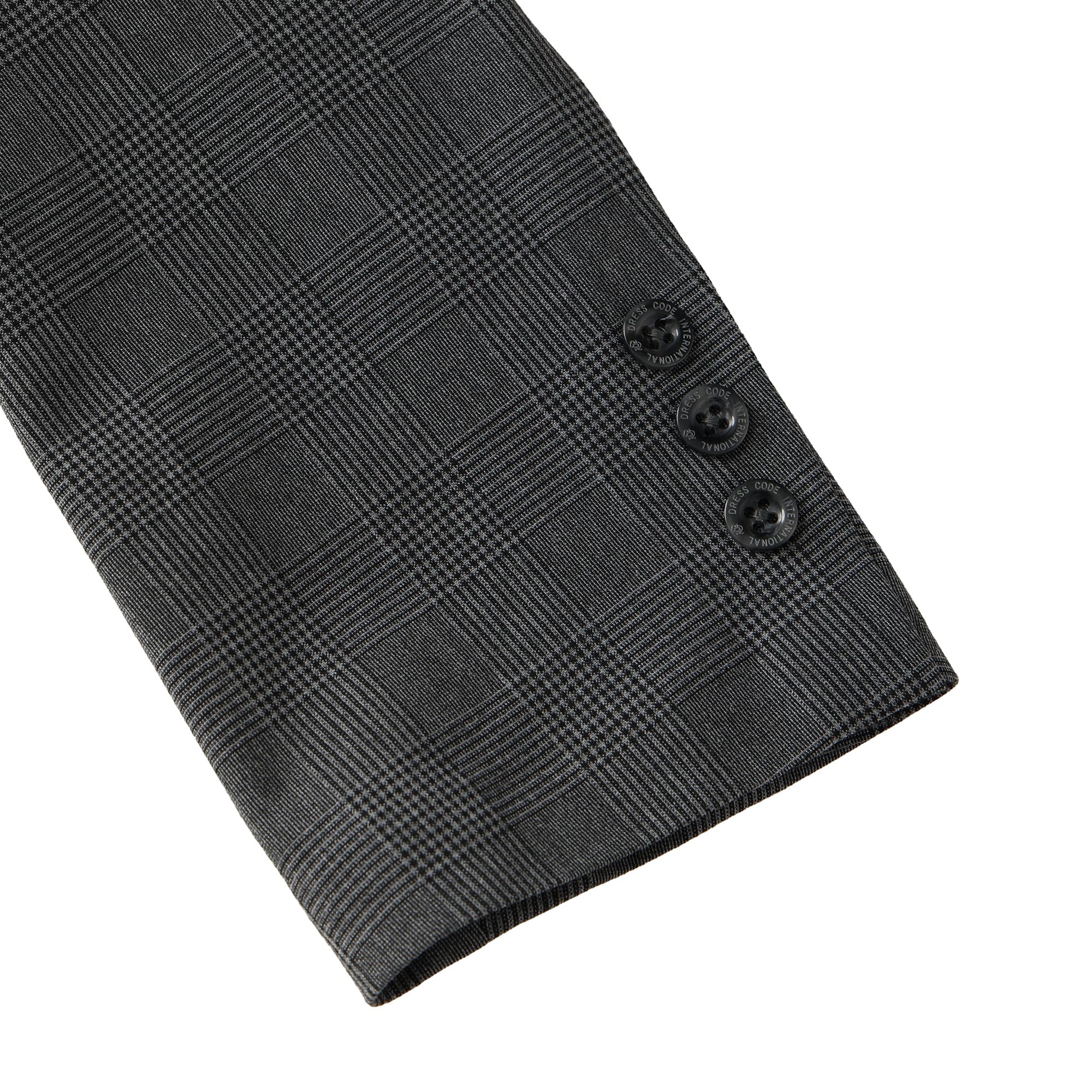 MEN グレンチェックストレッチ ジャケット シルバーグレー