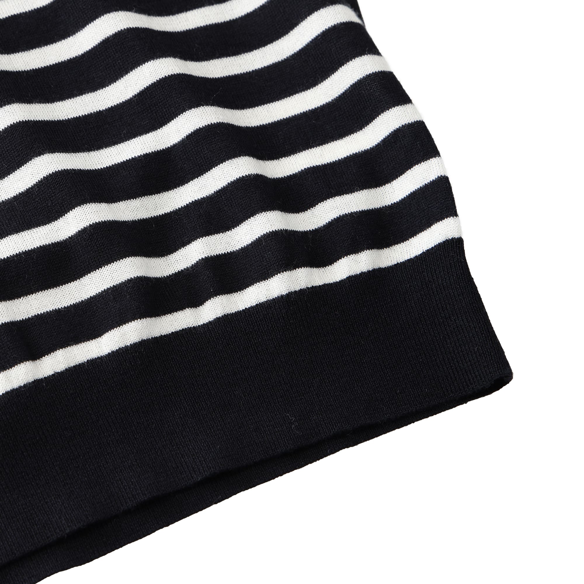 Women's Premium Cotton Striped Long Sleeve Sweater in Navy