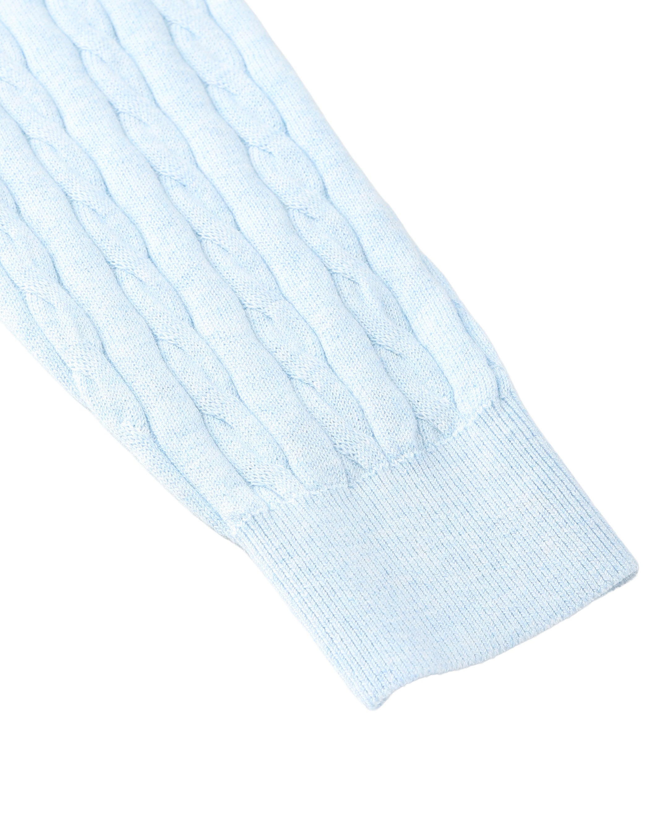 MEN ケーブルニット 長袖セーター ネイビー