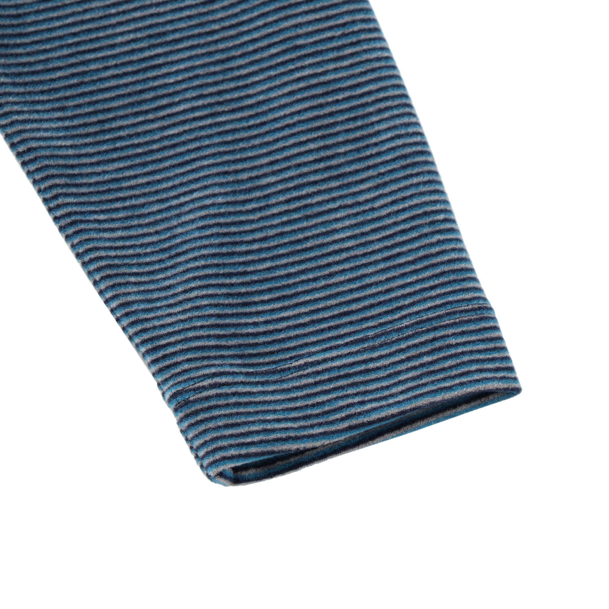 MEN ベア天マルチボーダー 長袖シャツ ナチュラル×グレー