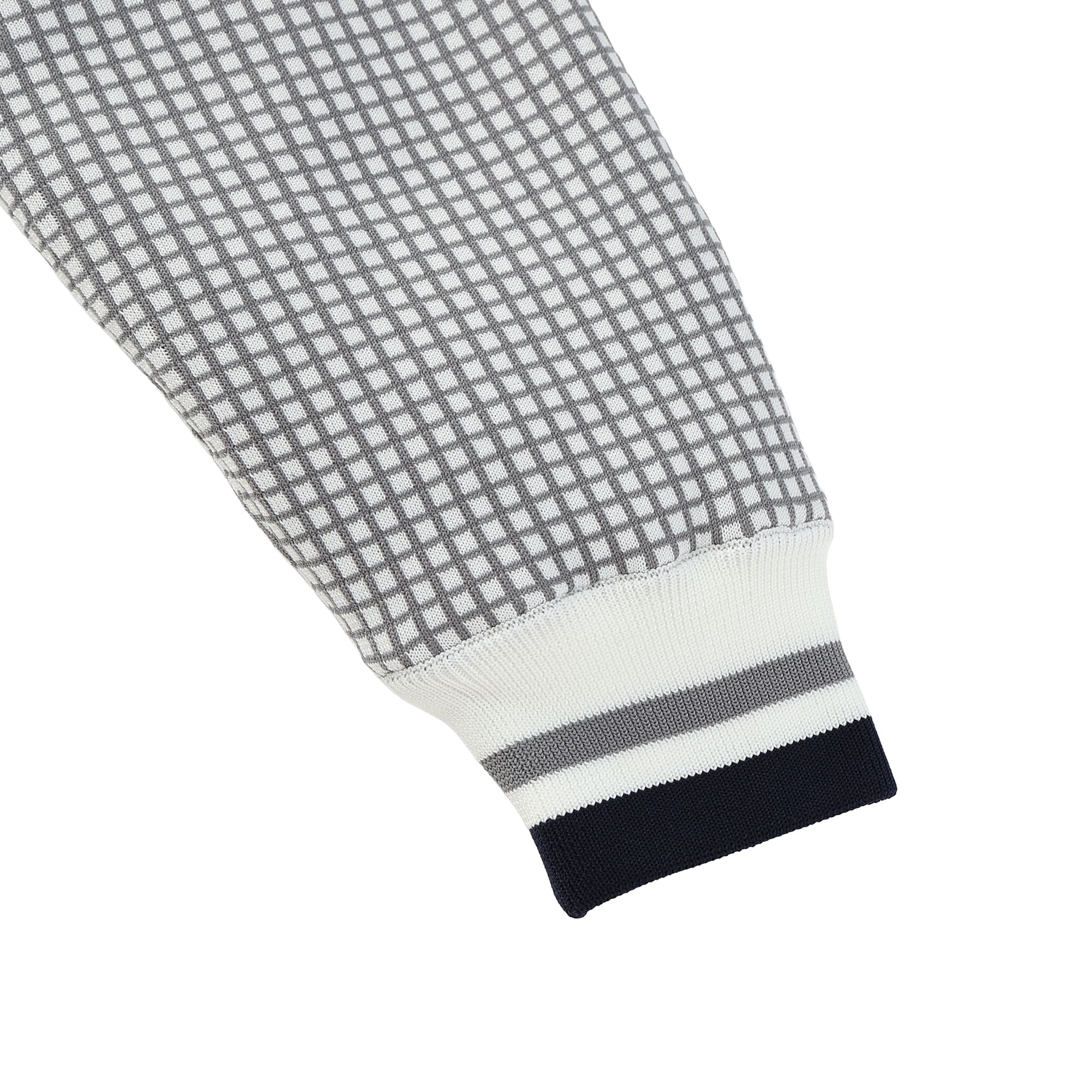 WOMEN グラフチェックWJQ 長袖セーター ネイビー