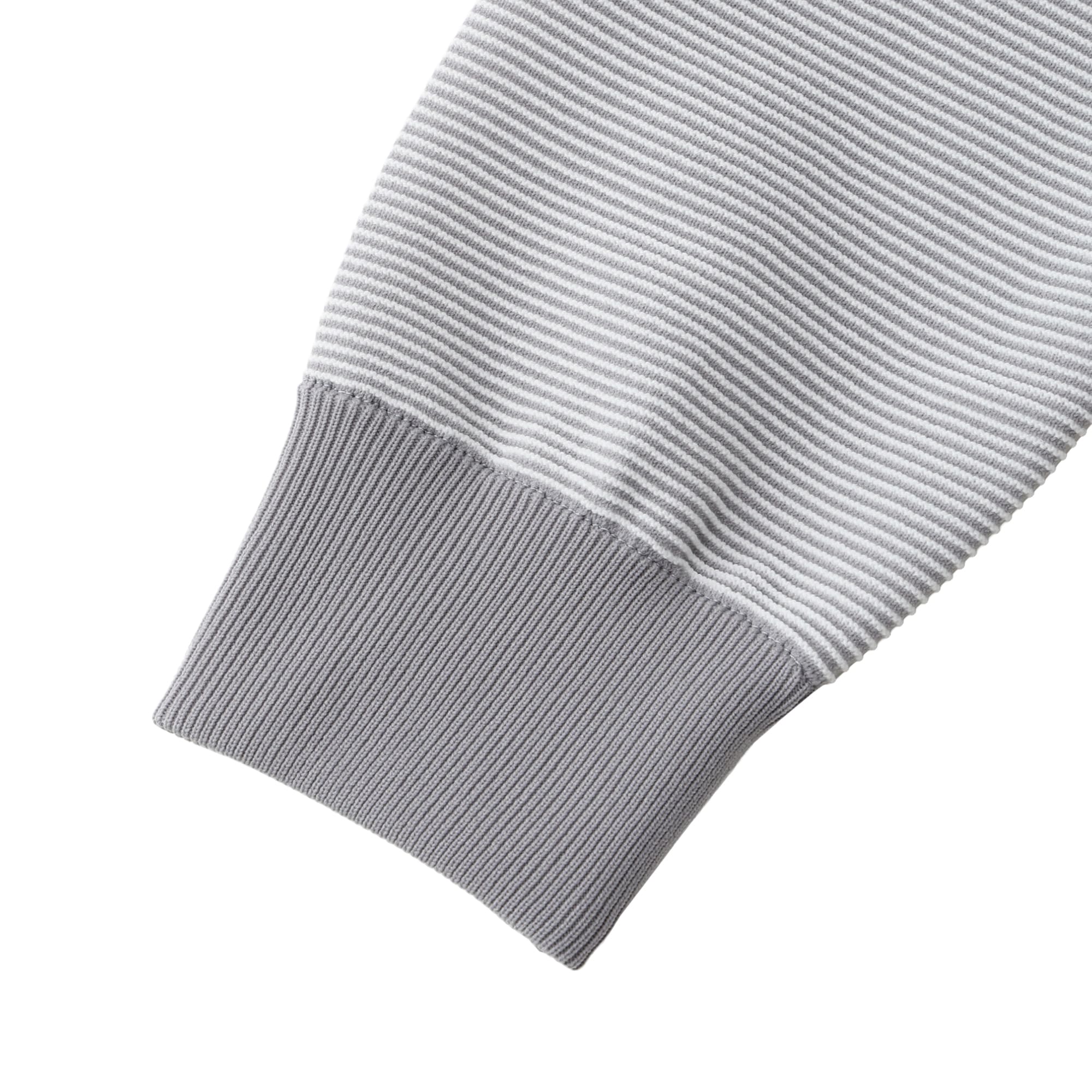 WOMEN ビコロールカラーガーター 長袖セーター グレー×ホワイト