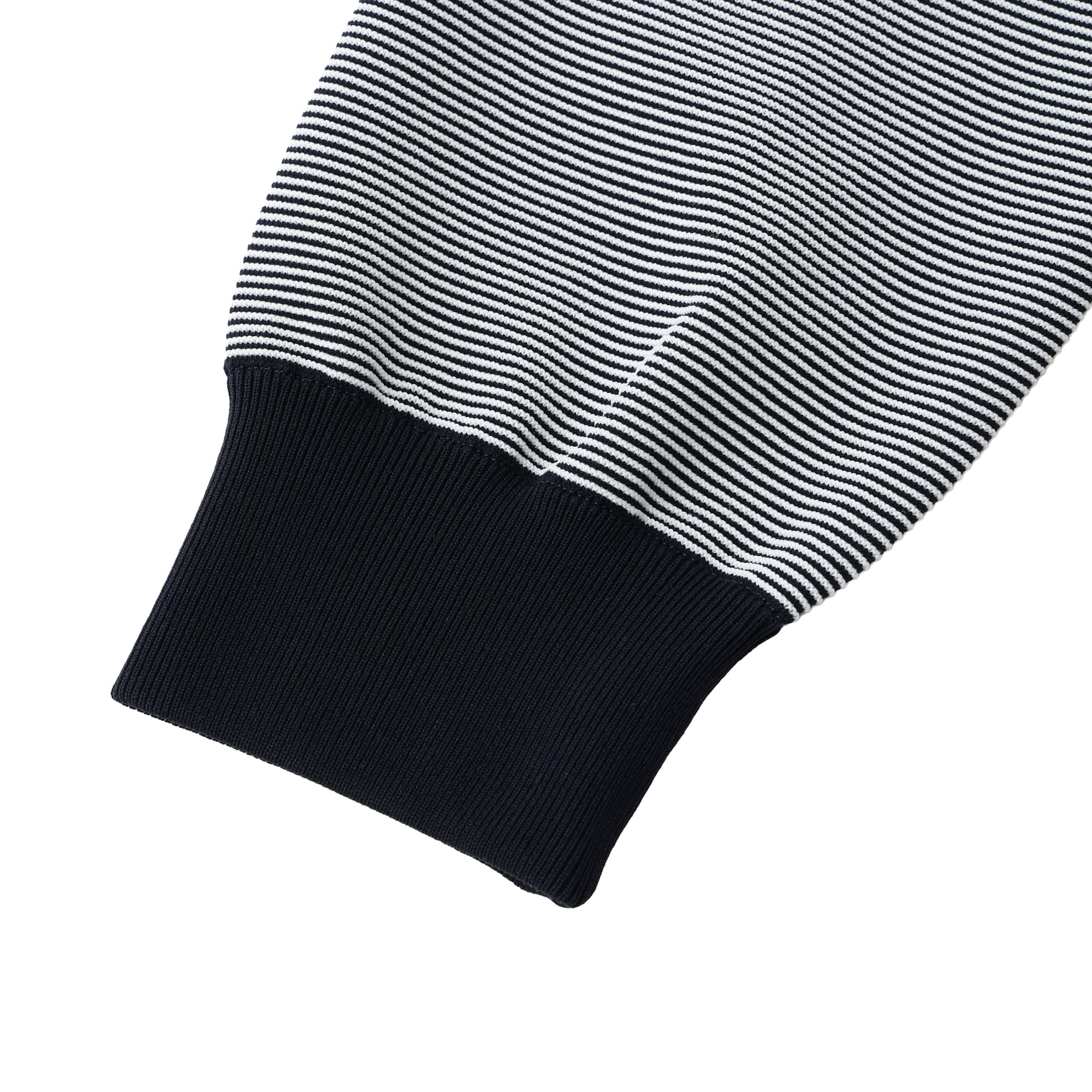 Men's Bicolor Garter Long Sleeve Sweater in Navy and White