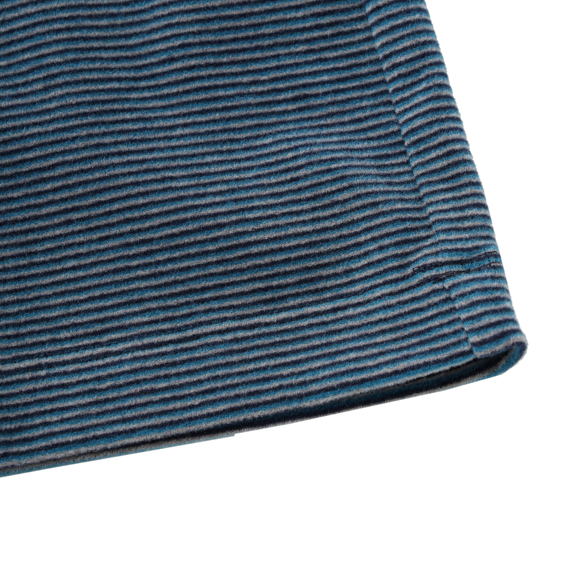 MEN ベア天マルチボーダー 長袖シャツ ナチュラル×グレー